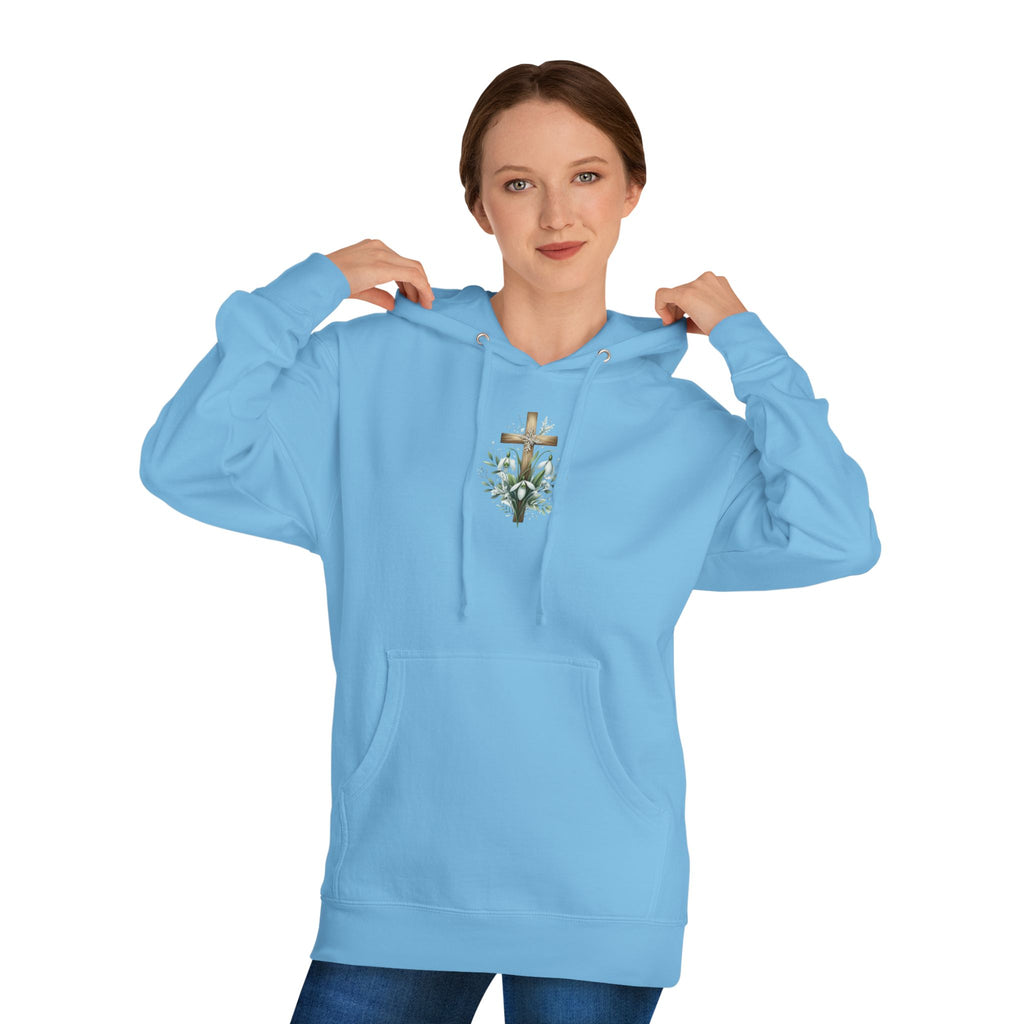 Floral Cross Hoodie – Small Easter Cross Floral Graphic Hooded Sweatshirt