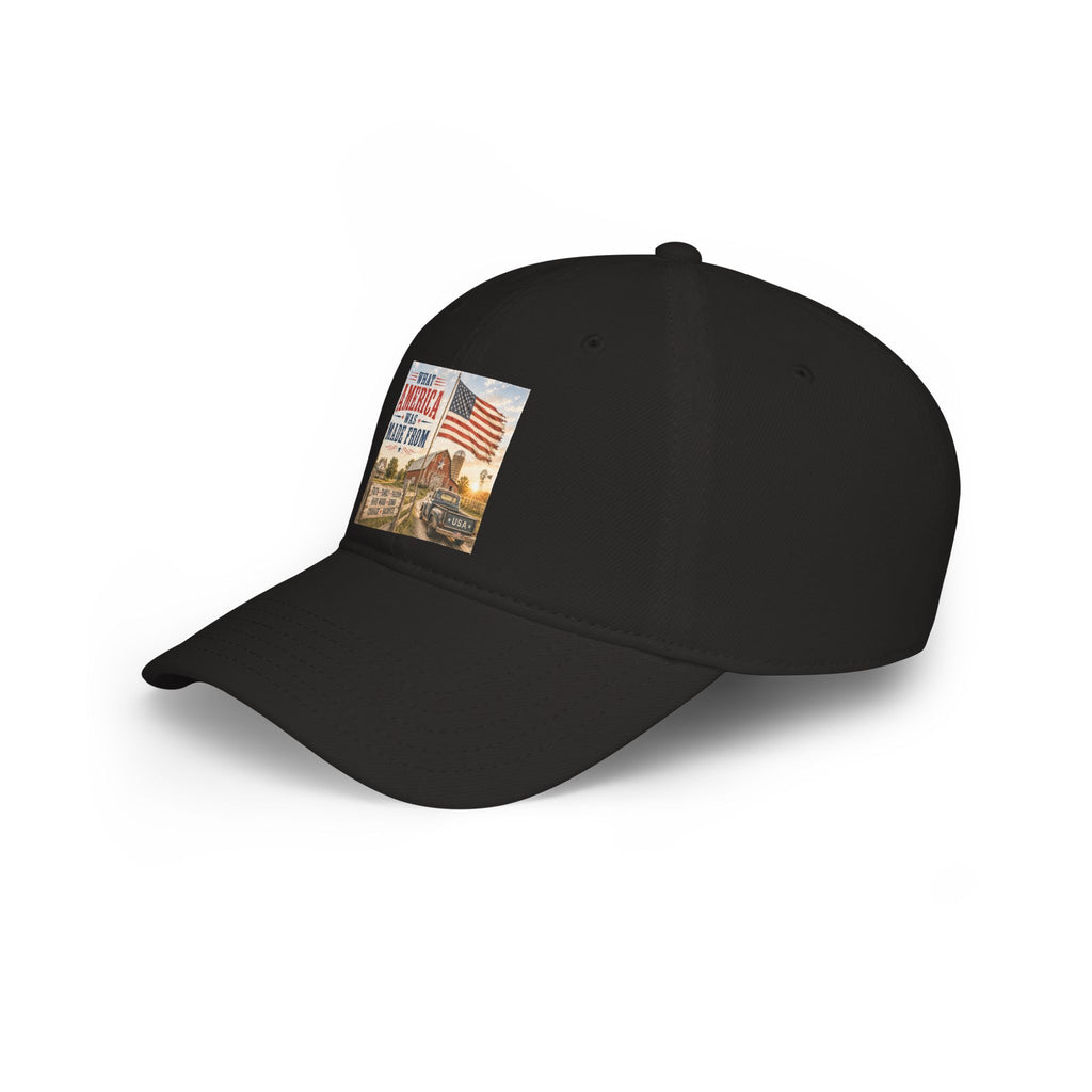 Baseball Cap — "What America Was Made From" Vintage Flag Patriotic Hat