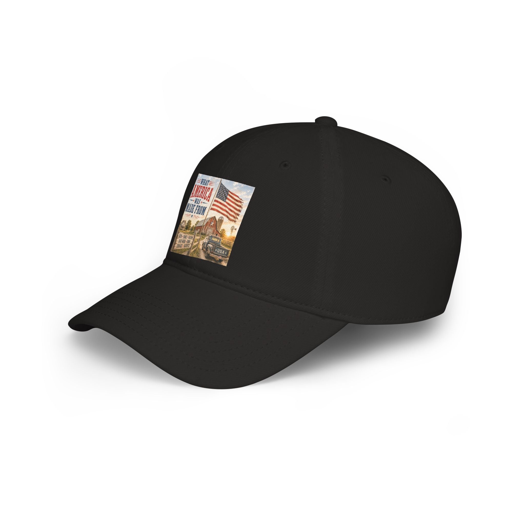 Baseball Cap — "What America Was Made From" Vintage Flag Patriotic Hat