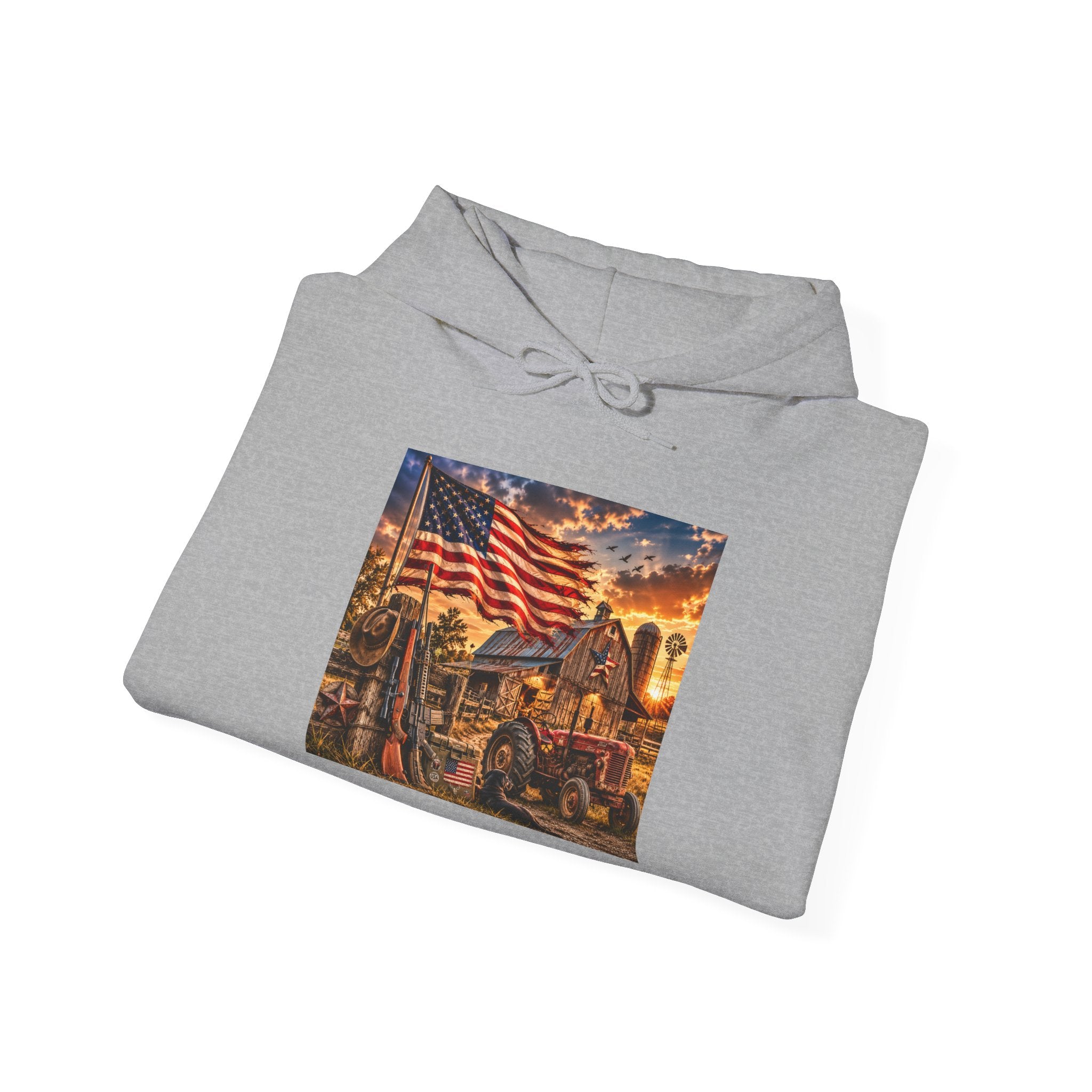 Patriotic Memorial Hoodie – American Flag Firefighter Tribute Sweatshirt