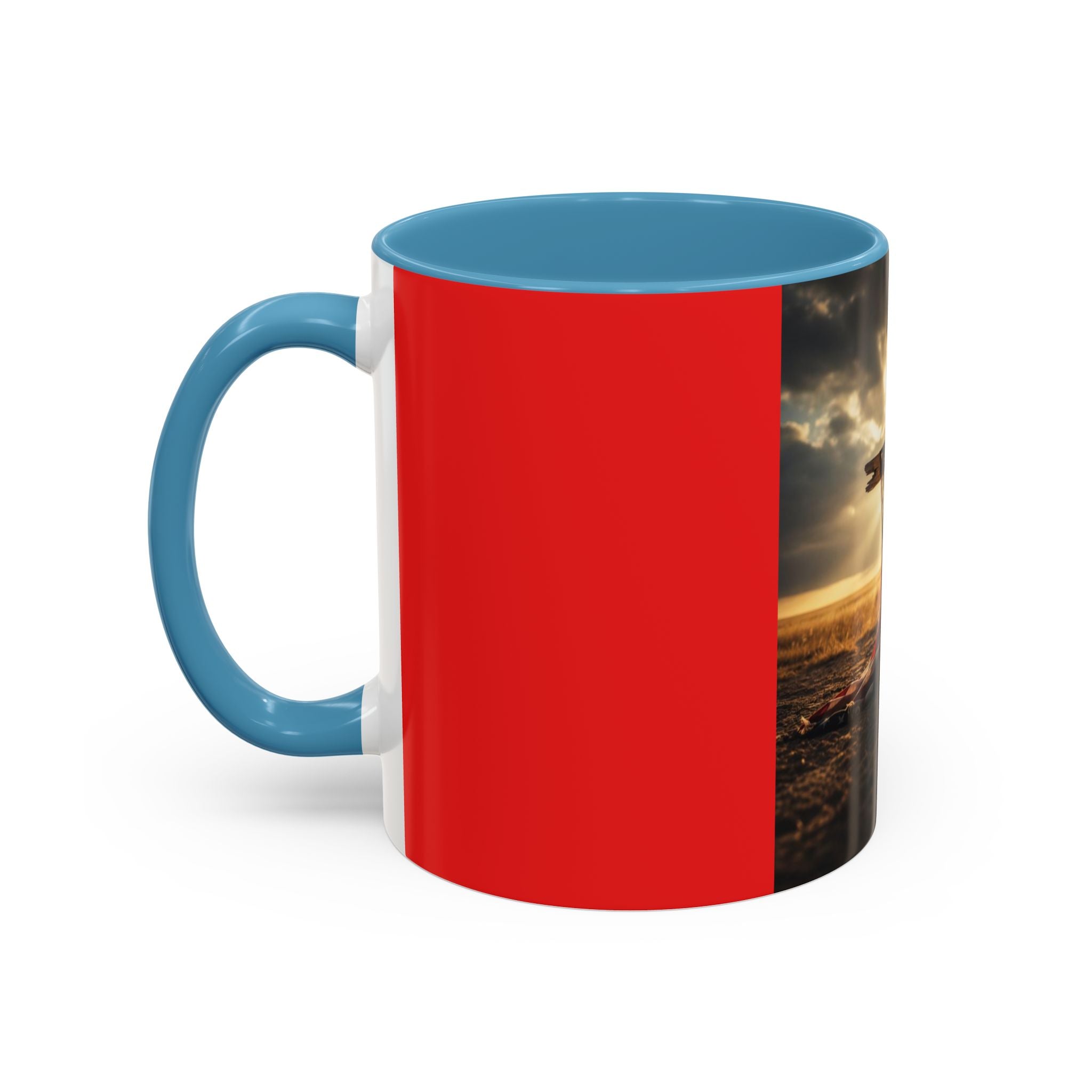 Patriotic Cross Coffee Mug – American Flag Christian Faith 11/15oz Accent Mug