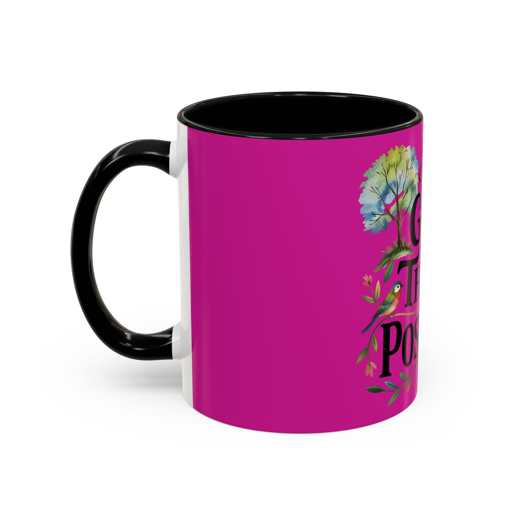 Inspirational Coffee Mug — "With God All Things Are Possible" Floral Accent