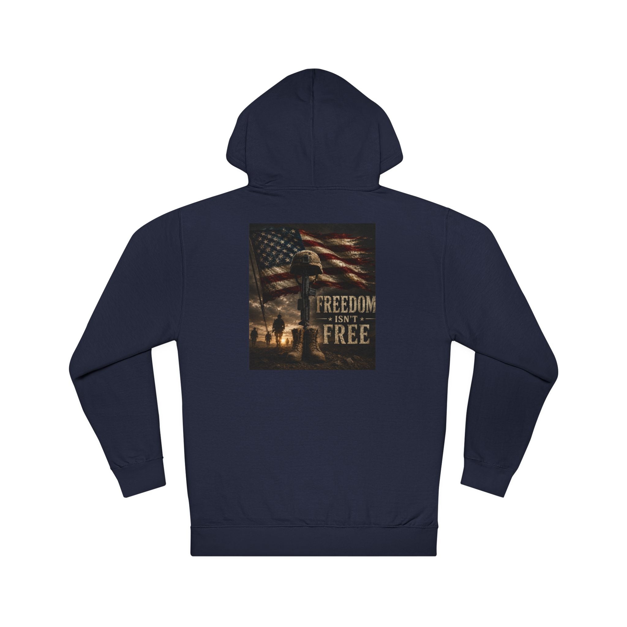 Patriotic Freedom Hoodie – American Flag 'Freedom Isn’t Free' Graphic Hoodie