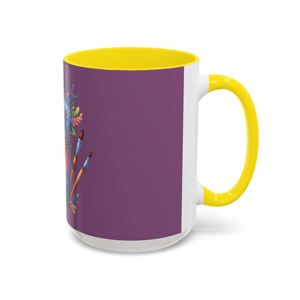 Faith & Love Floral Accent Coffee Mug — Colorful Candle Jar Design (11/15oz)
