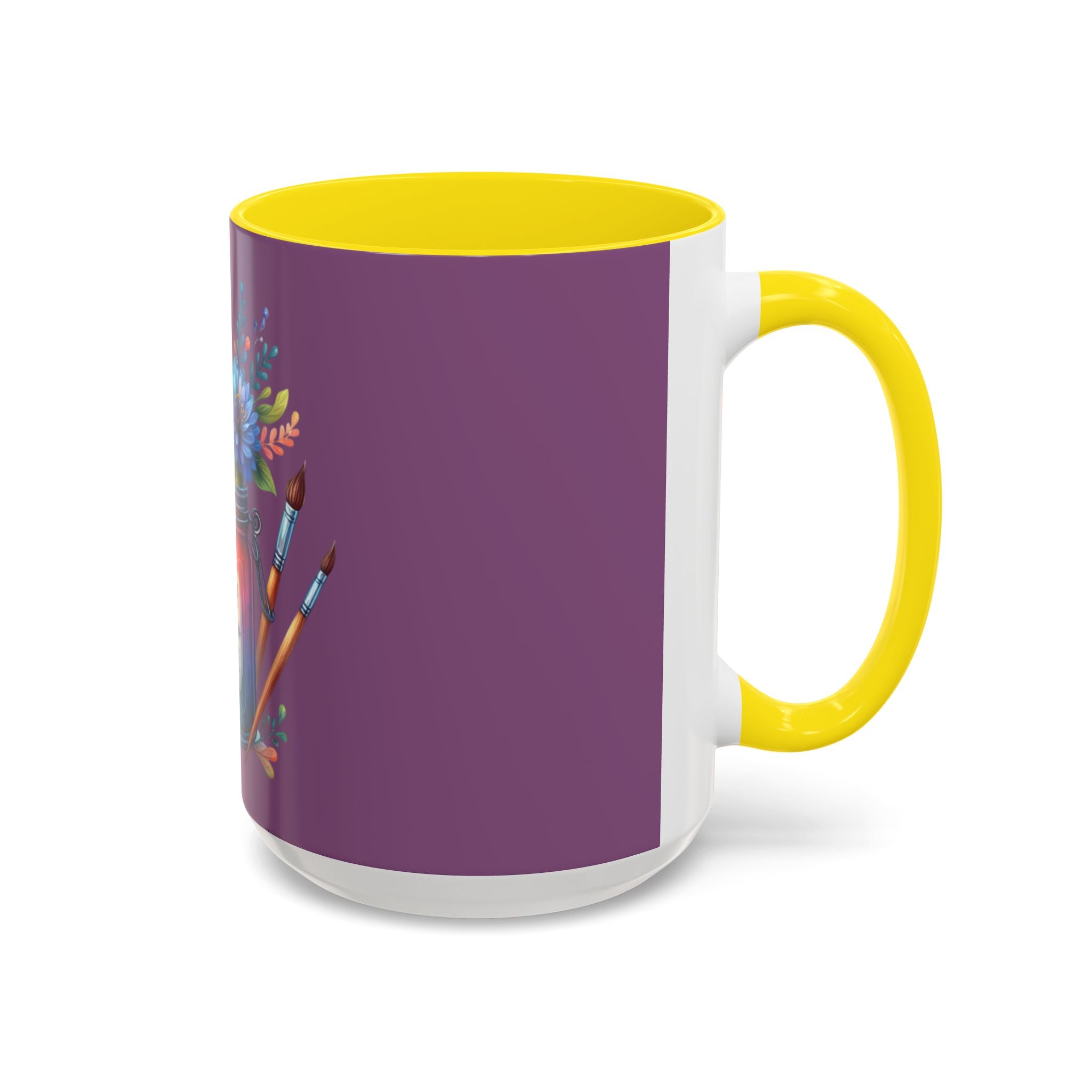 Faith & Love Floral Accent Coffee Mug — Colorful Candle Jar Design (11/15oz)