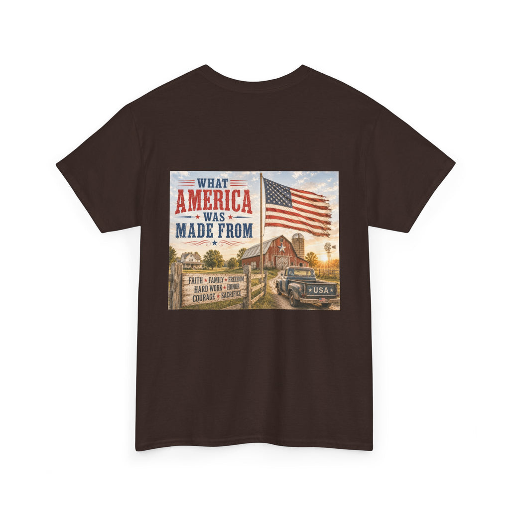 Vintage 'What America Was Made From' Tee - Patriotic Americana Graphic T-Shirt
