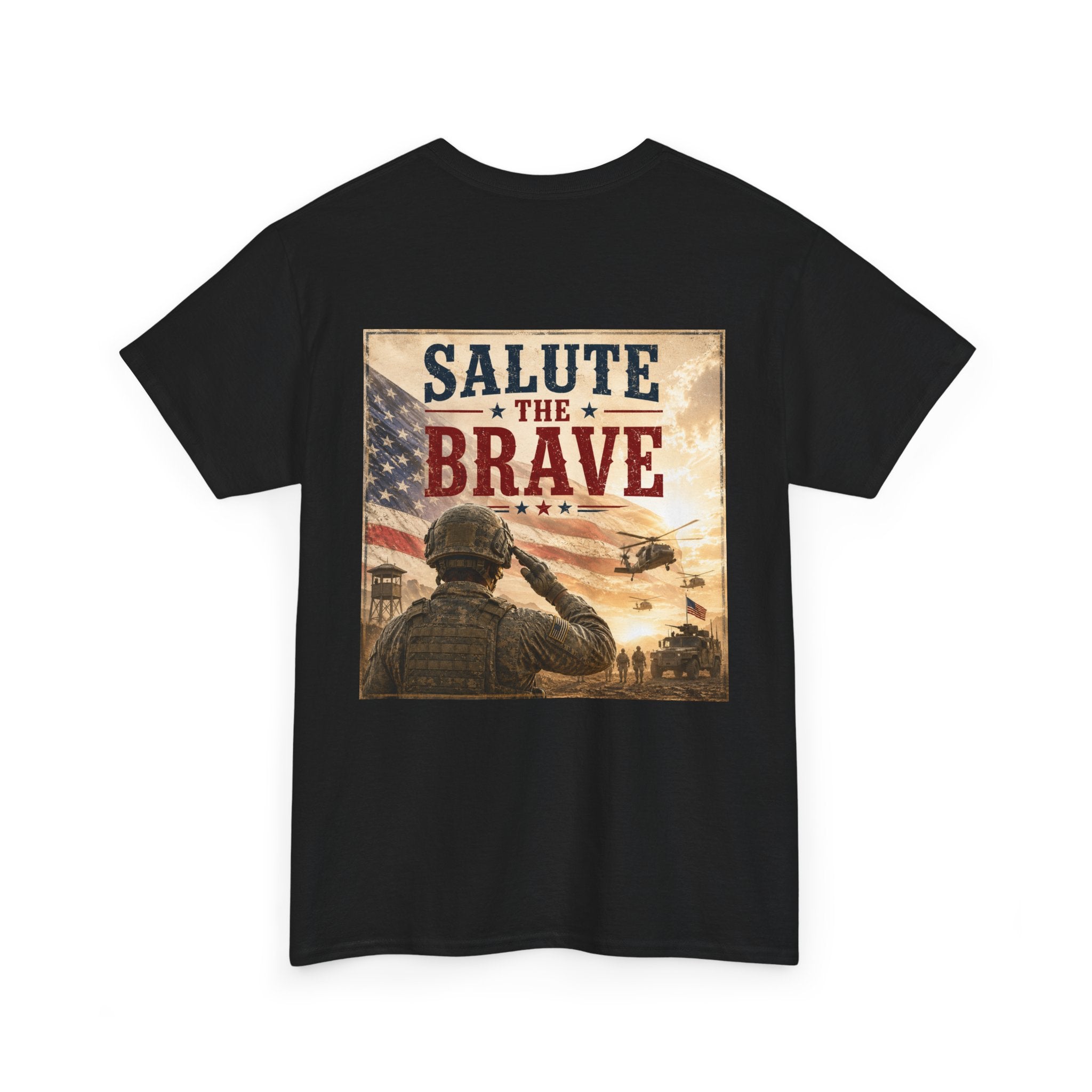 Salute The Brave Military Tribute T-Shirt — Veterans Day Patriotic Tee