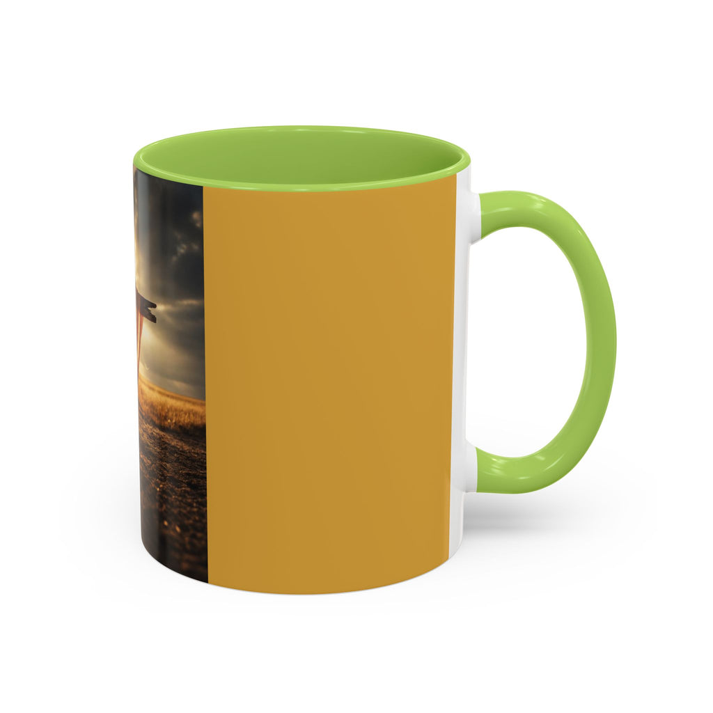 Patriotic Cross Coffee Mug — American Flag Sunrise Accent Mug (11/15oz)