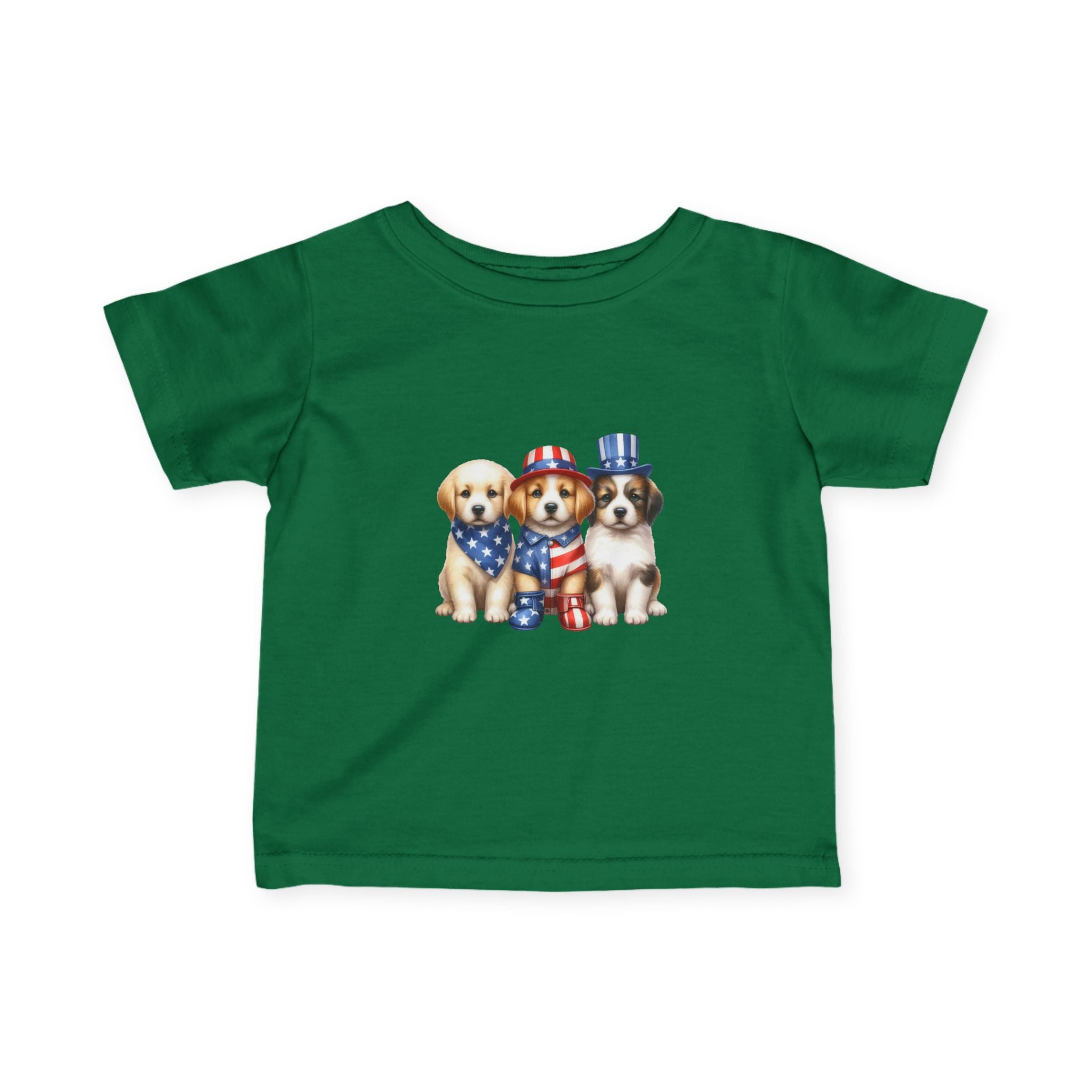 Infant Tee — Patriotic Puppies 4th of July Baby Shirt