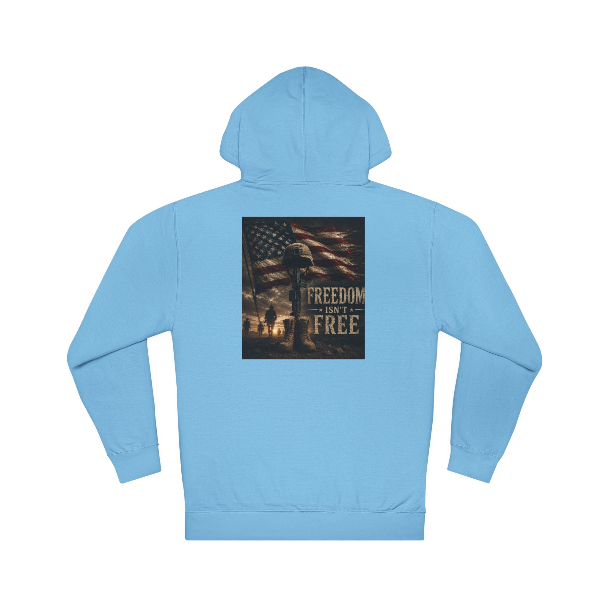 Patriotic Freedom Hoodie – American Flag 'Freedom Isn’t Free' Graphic Hoodie