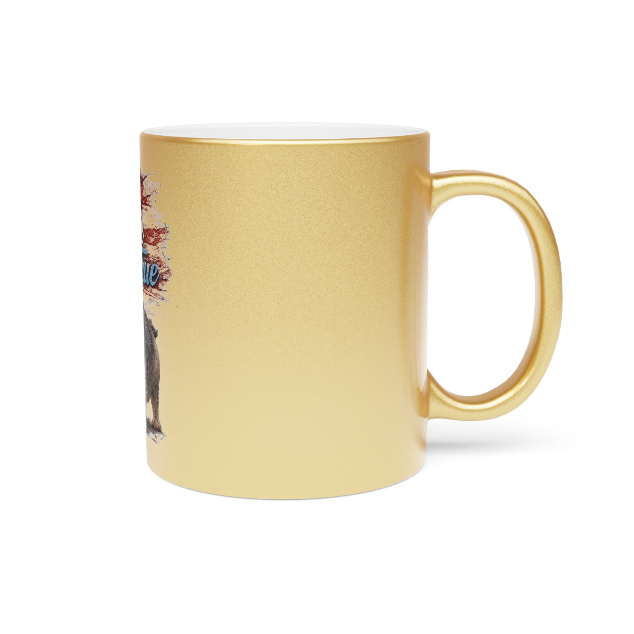 Red White & True Patriotic Dog Metallic Mug