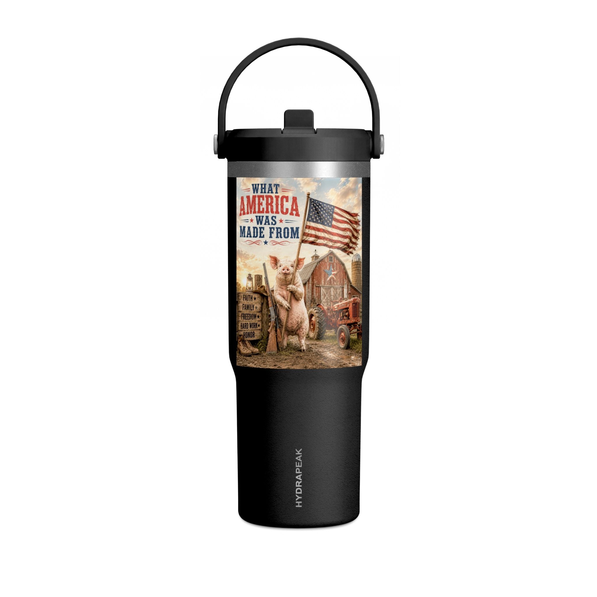 Nomad Tumbler 32oz – Patriotic Farmhouse Travel Tumbler (What America Was Made From)