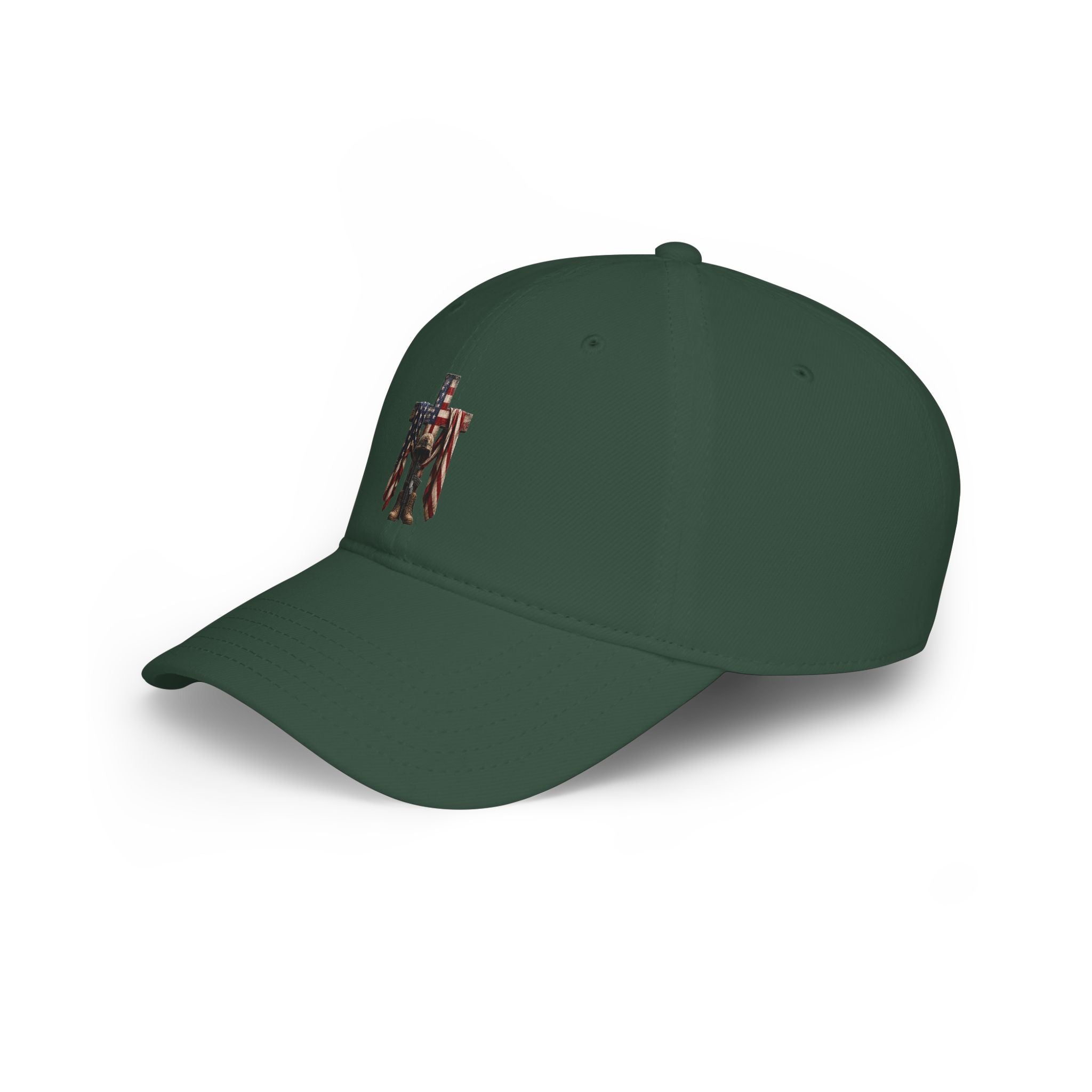 Patriotic Robot Flag Embroidered Cap - Low Profile Baseball Hat