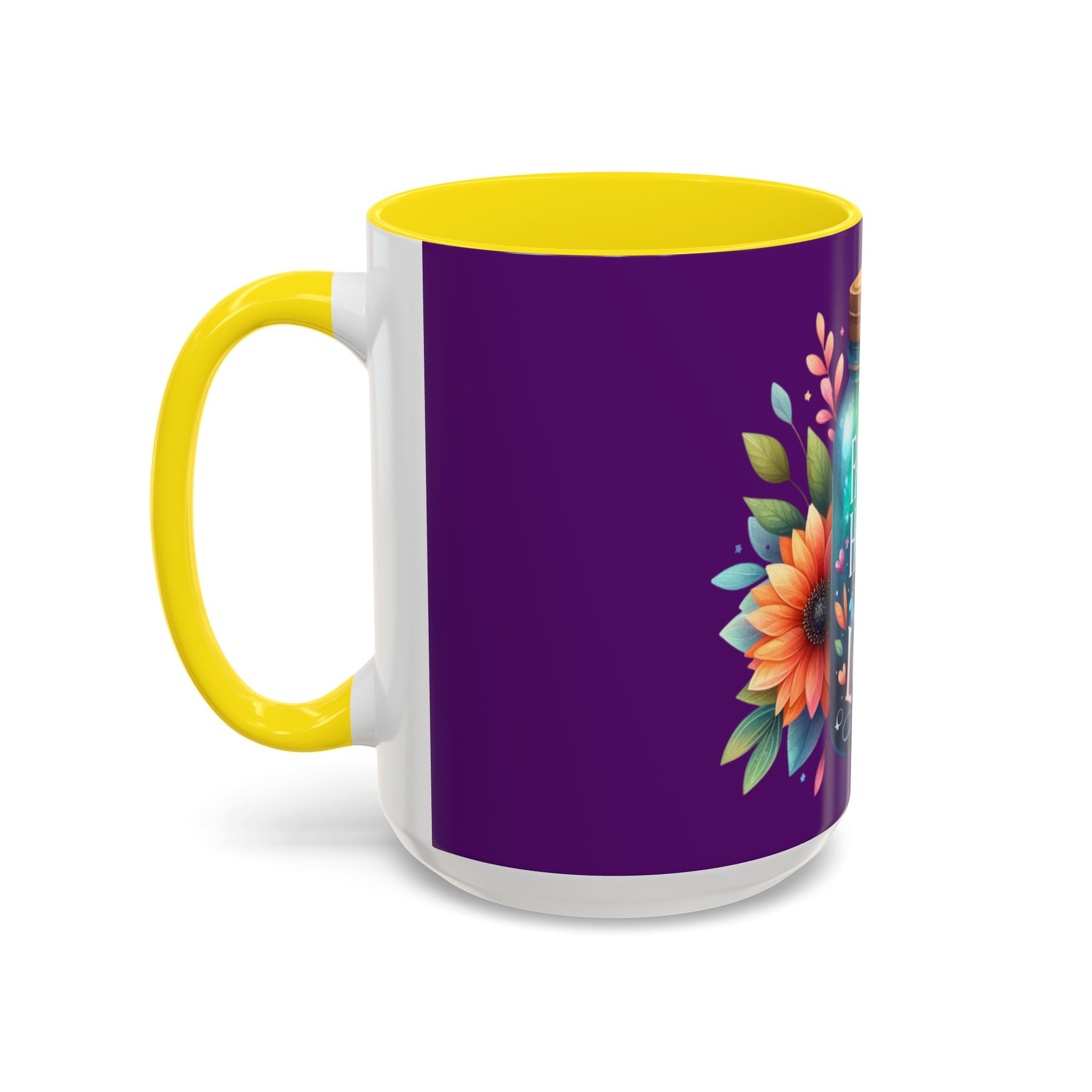 Faith Hope Love Accent Coffee Mug — Floral Jar Design (11/15 oz)