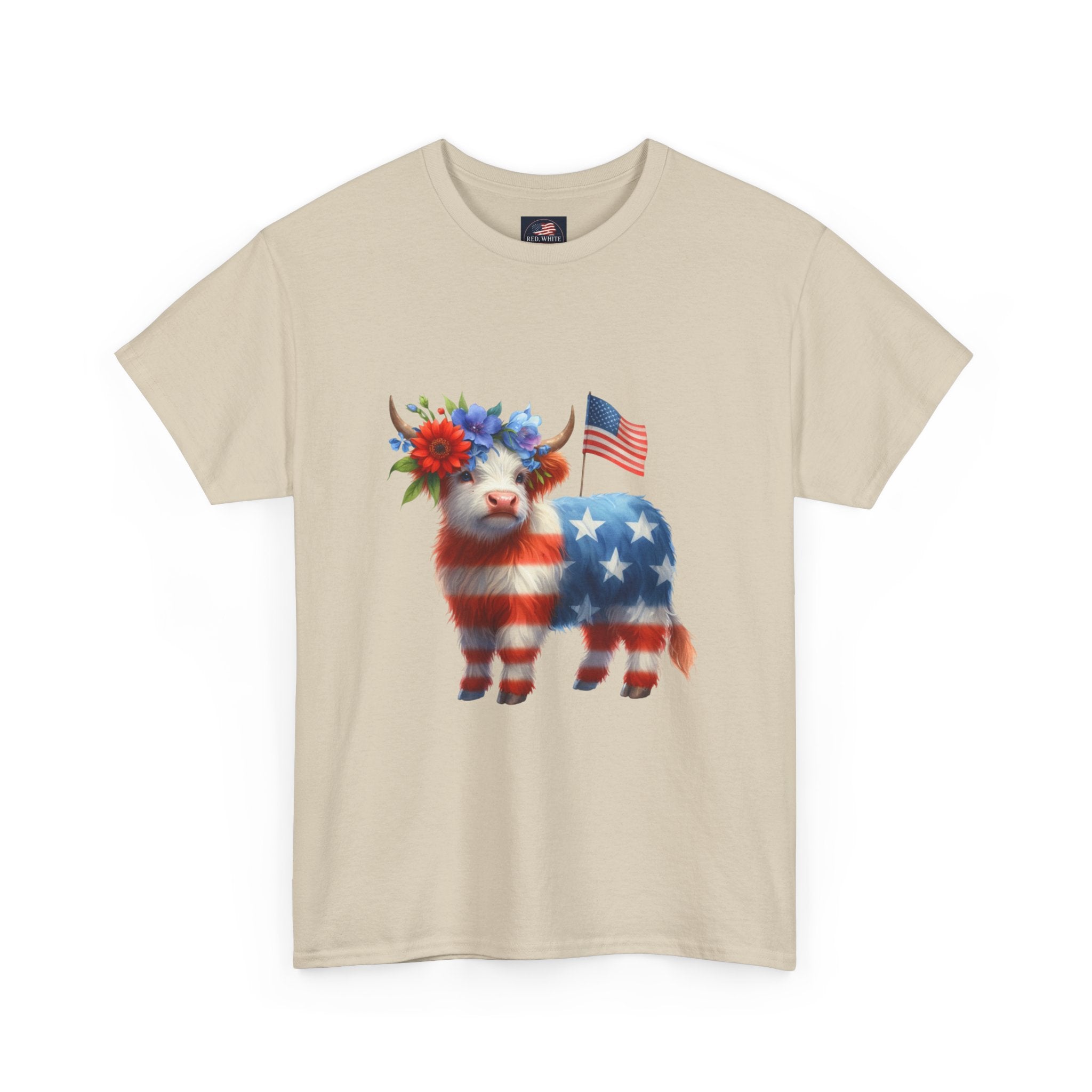 Patriotic American Flag Lamb T-Shirt — Cute Fourth of July Farm Animal Tee