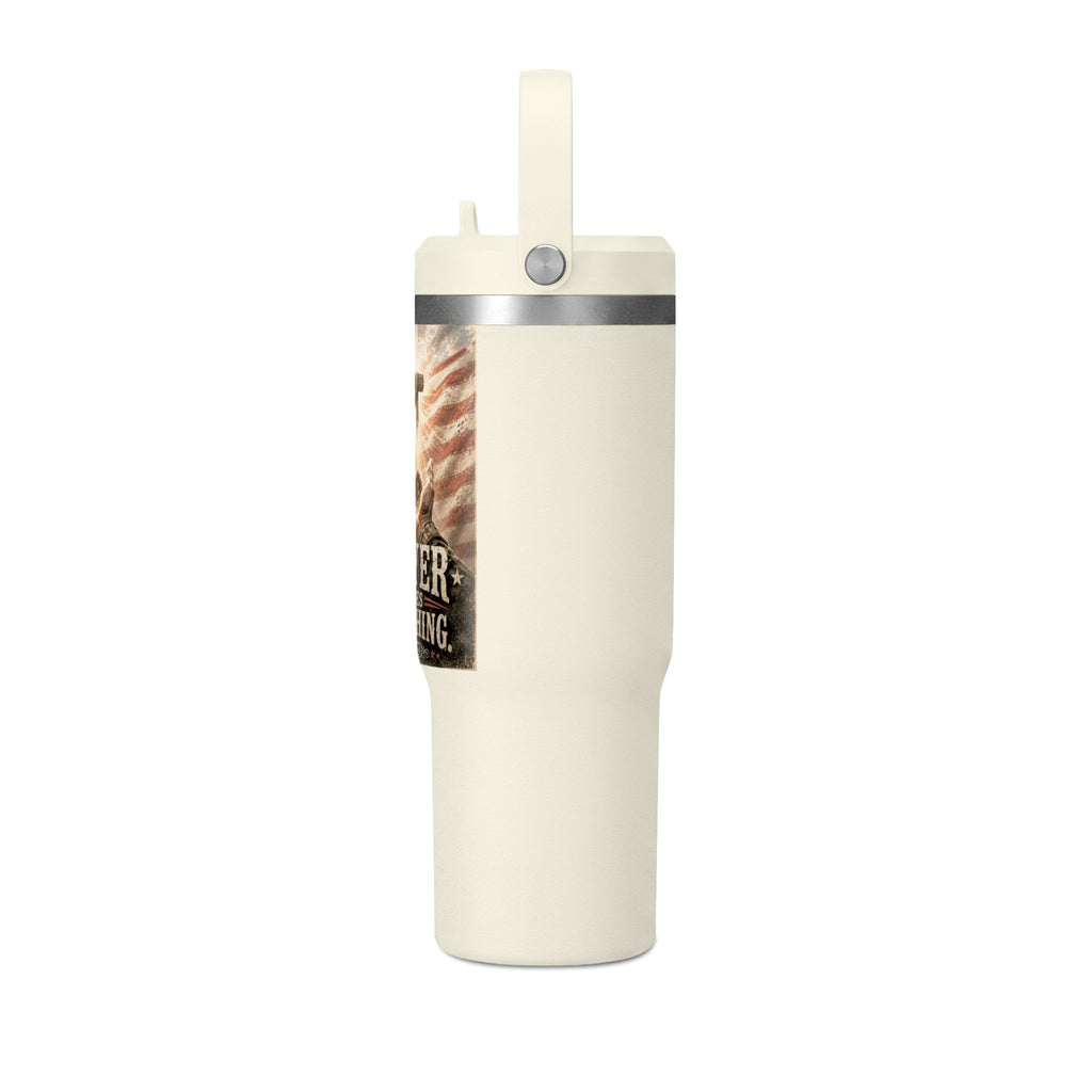 Prayer Changes Everything 32oz Tumbler - Christian Cross & American Flag Travel Cup