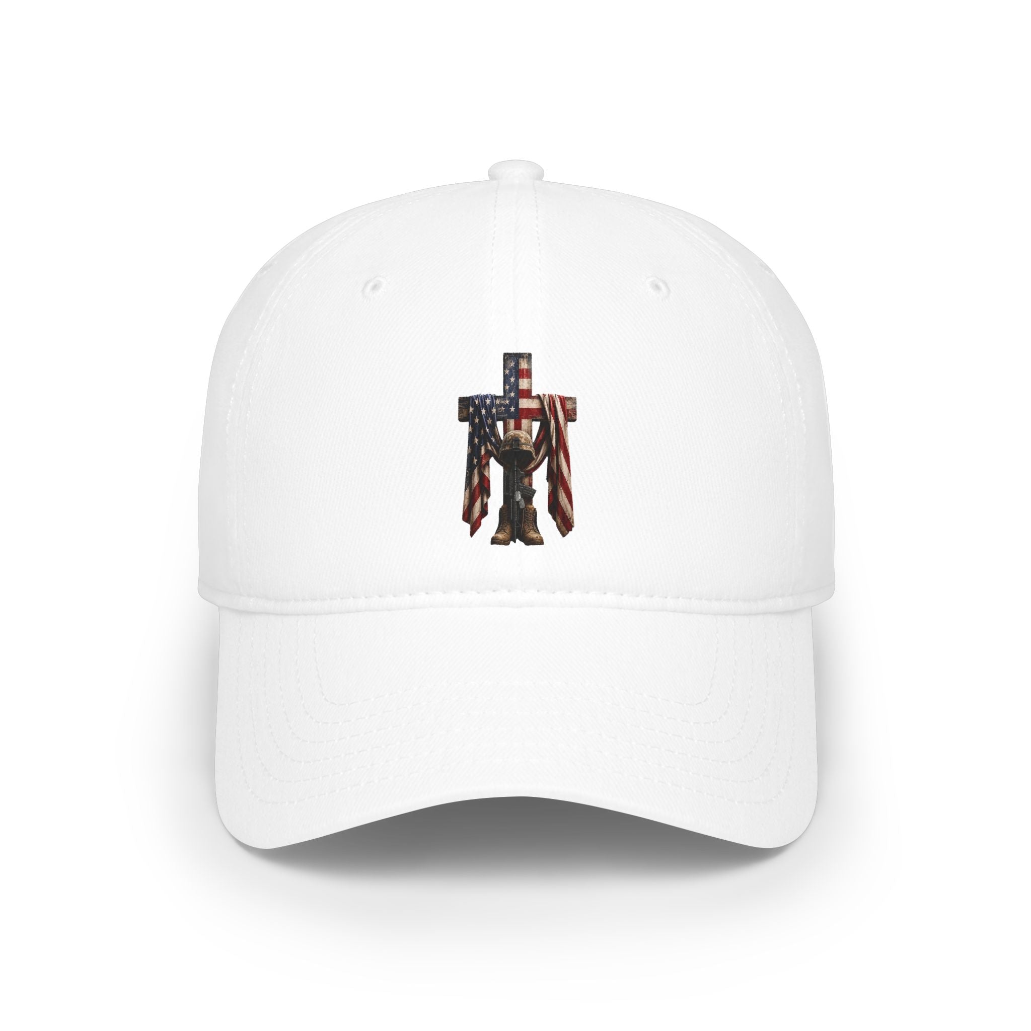 Patriotic Robot Flag Embroidered Cap - Low Profile Baseball Hat