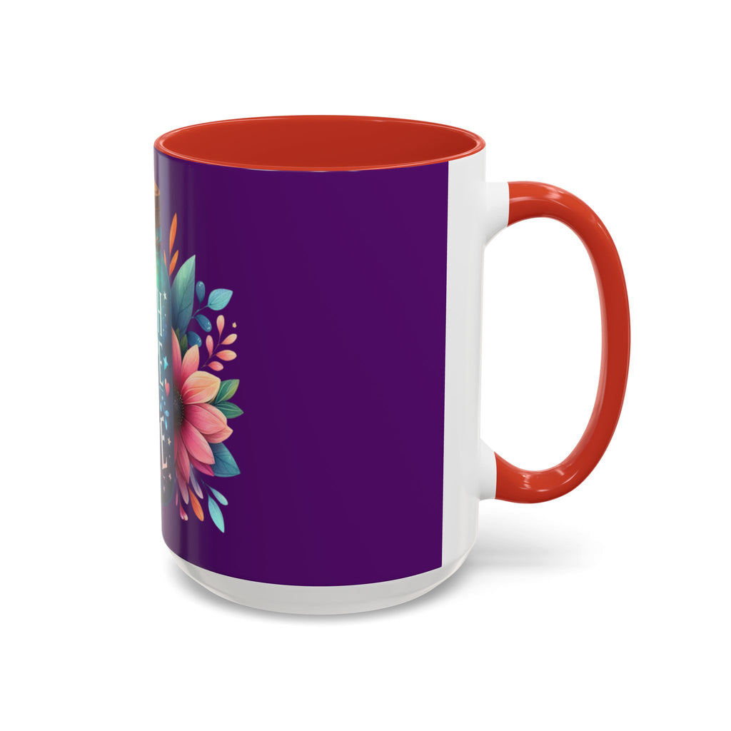 Faith Hope Love Accent Coffee Mug — Floral Jar Design (11/15 oz)