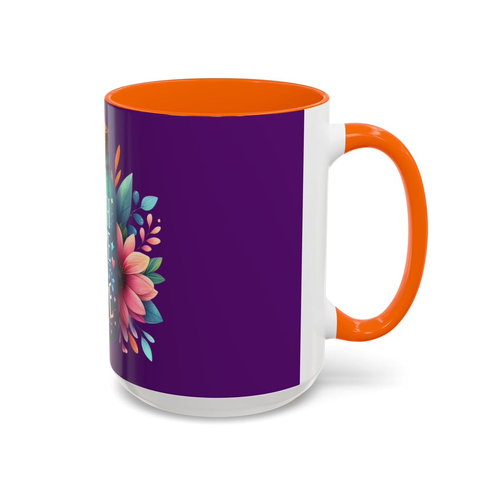 Faith Hope Love Accent Coffee Mug — Floral Jar Design (11/15 oz)