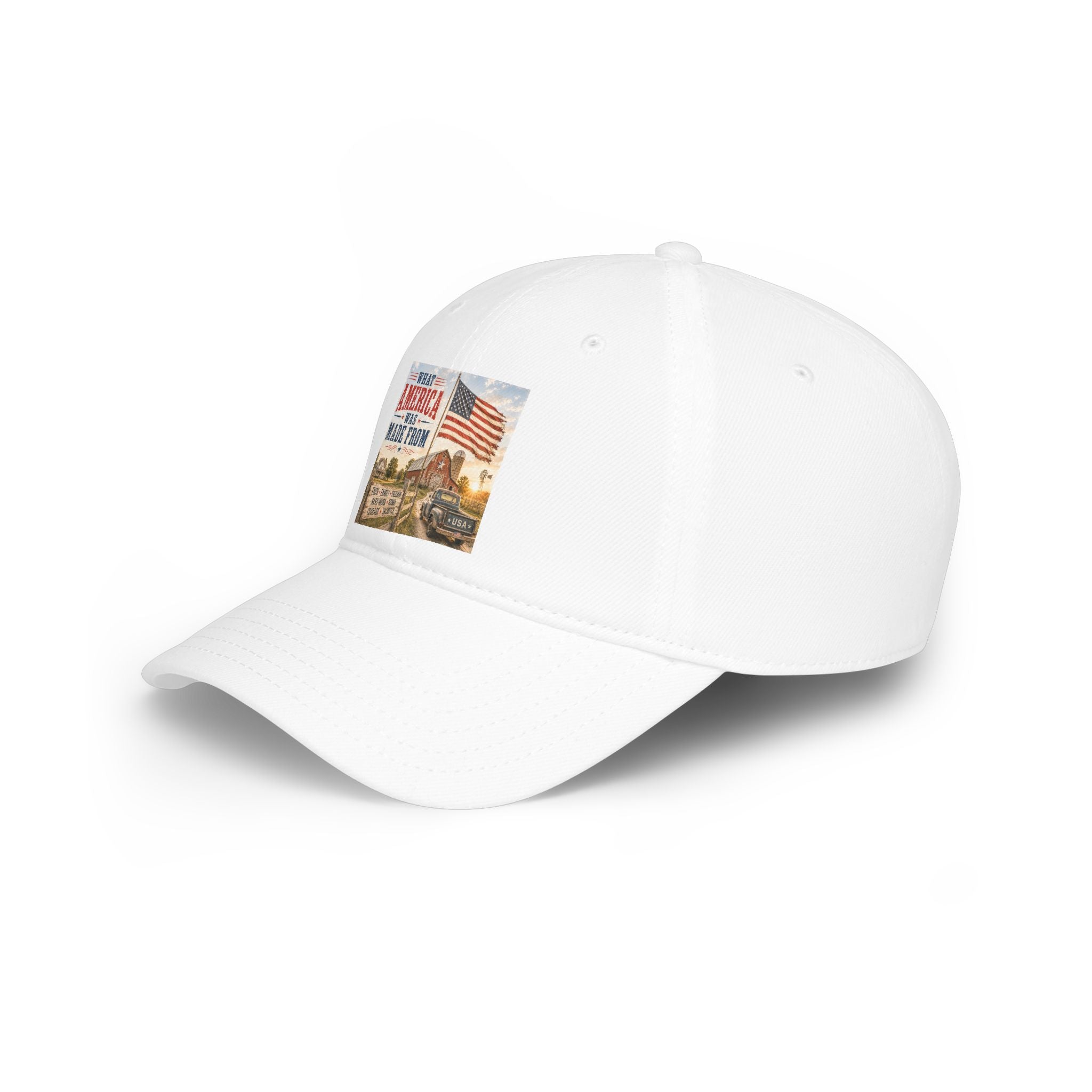 Baseball Cap — "What America Was Made From" Vintage Flag Patriotic Hat