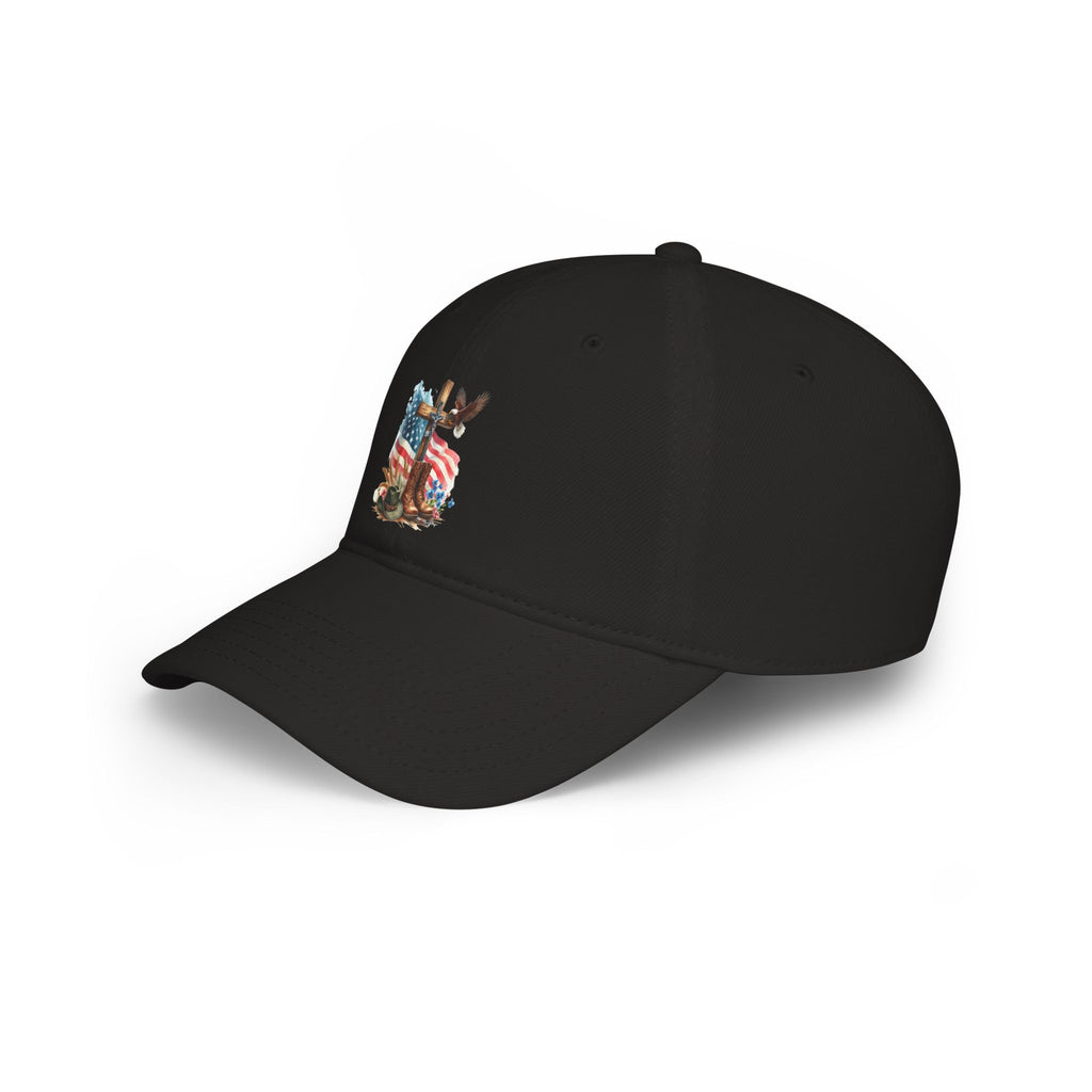 American Flag Cross Cap — Patriotic Low Profile Baseball Hat