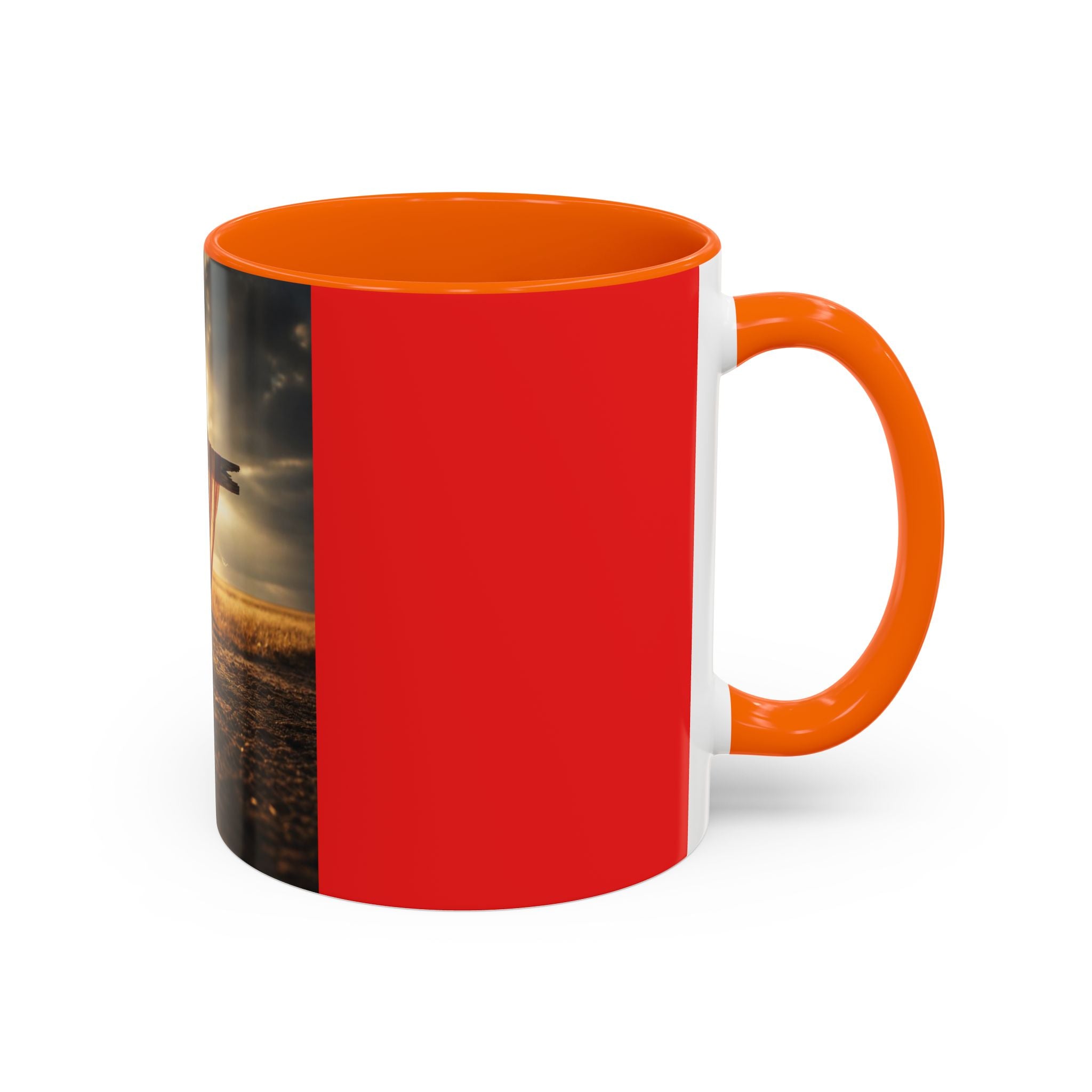 Patriotic Cross Coffee Mug – American Flag Christian Faith 11/15oz Accent Mug
