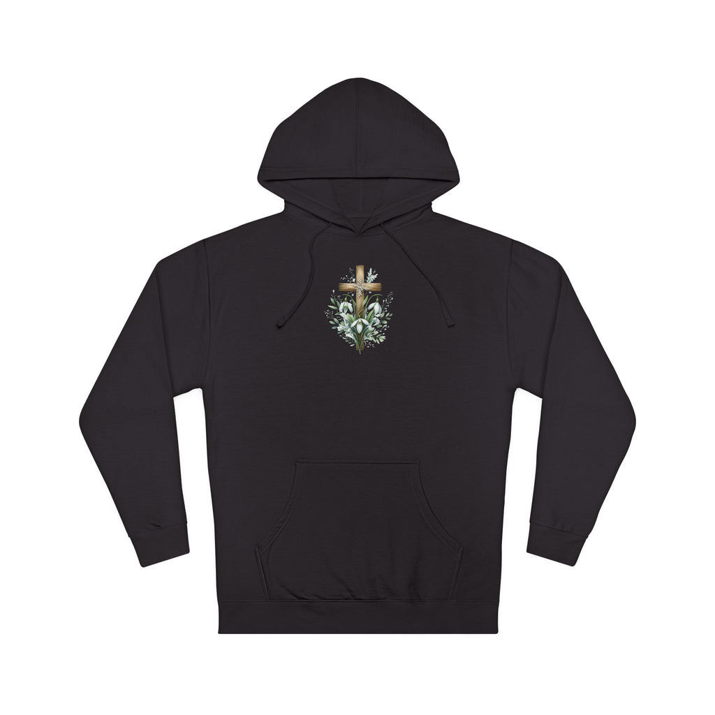 Floral Cross Hoodie – Small Easter Cross Floral Graphic Hooded Sweatshirt