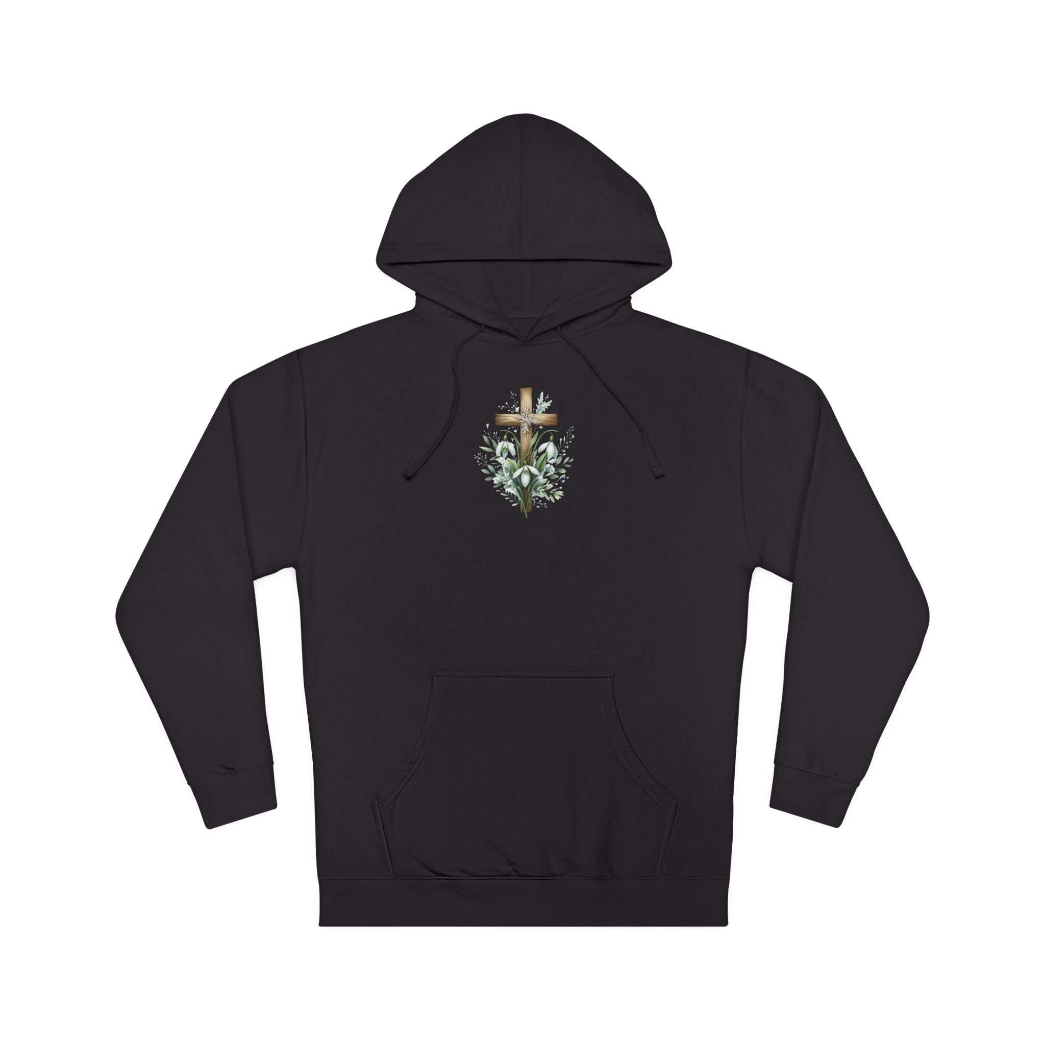 Floral Cross Hoodie – Small Easter Cross Floral Graphic Hooded Sweatshirt