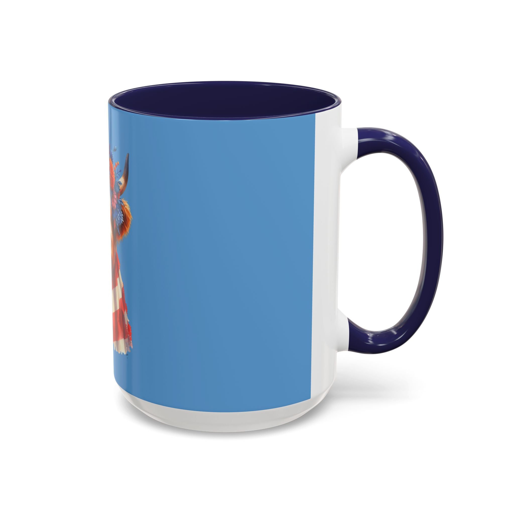 Patriotic Highland Cow Accent Coffee Mug – 11/15oz