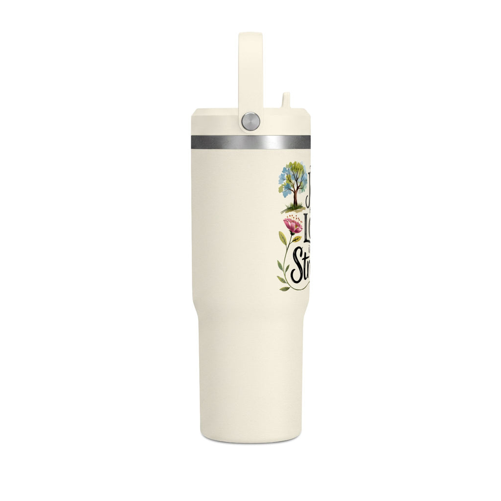 Nomad Tumbler 32oz – “The Joy of the Lord Is Your Strength” Floral Insulated Travel Mug