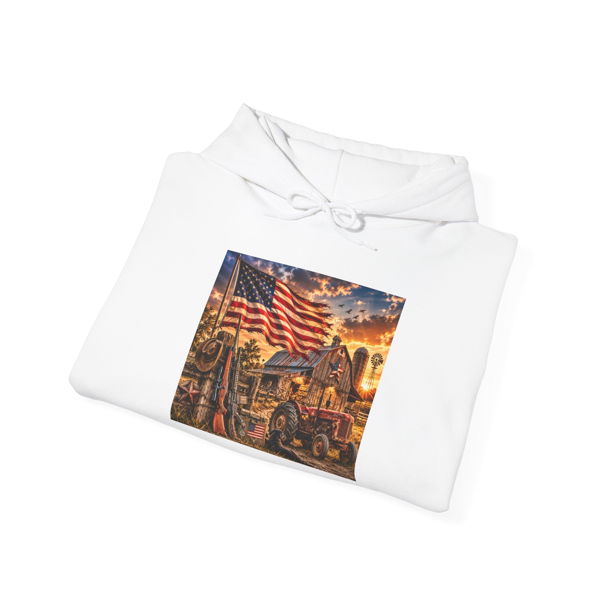 Patriotic Memorial Hoodie – American Flag Firefighter Tribute Sweatshirt