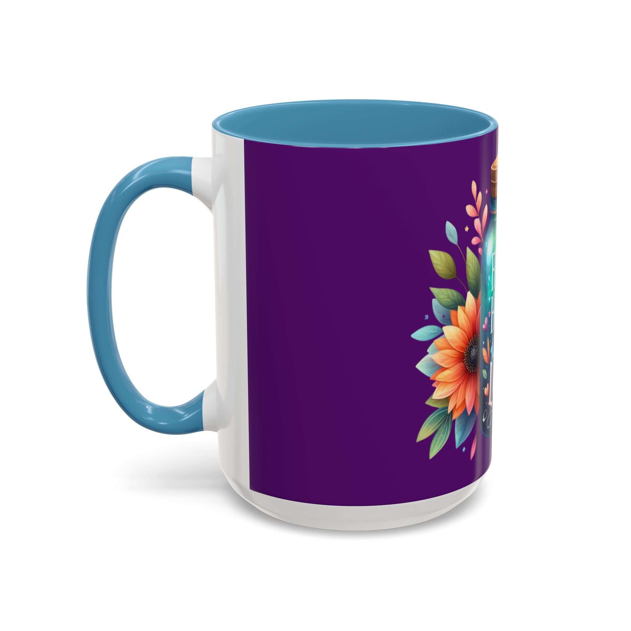 Faith Hope Love Accent Coffee Mug — Floral Jar Design (11/15 oz)