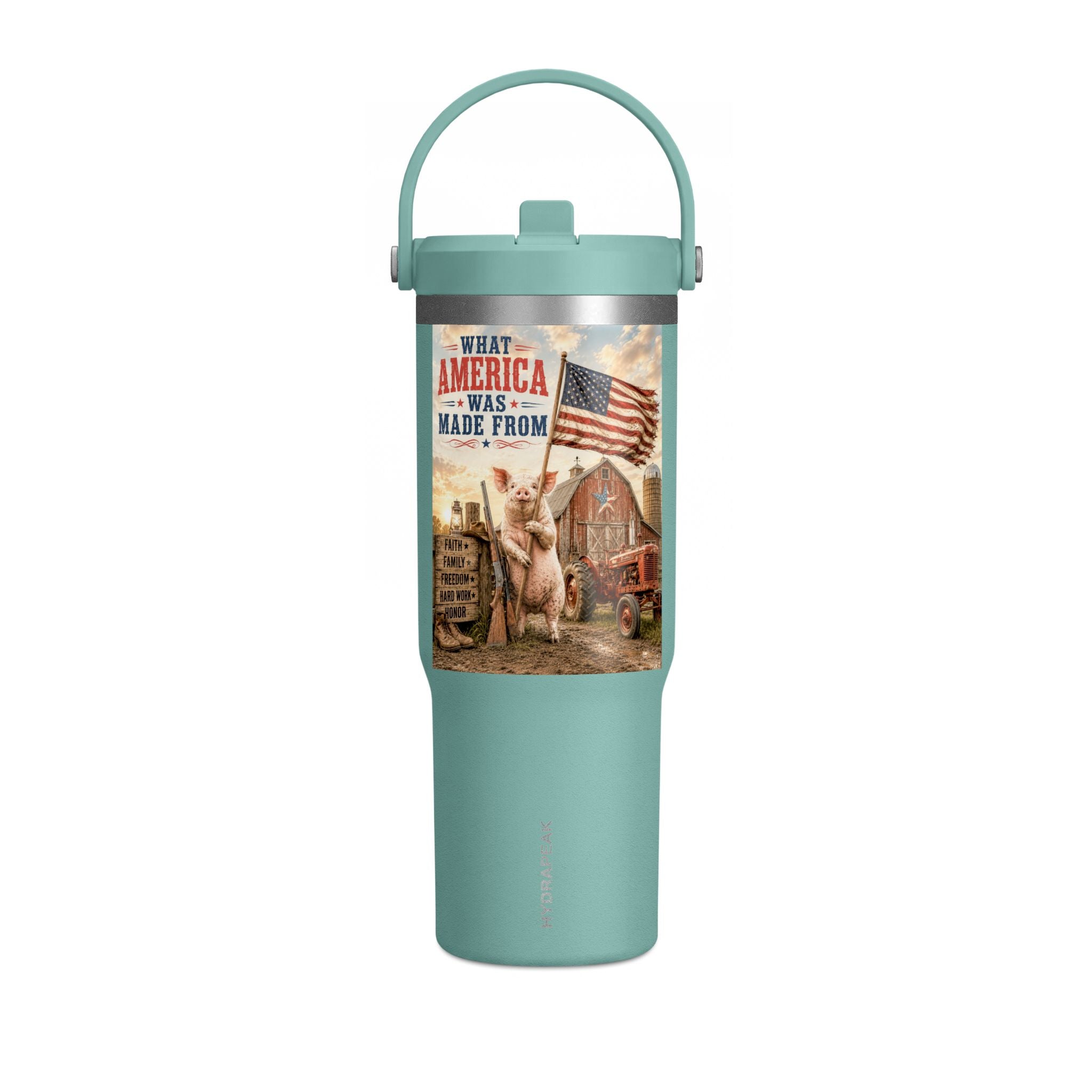 Nomad Tumbler 32oz – Patriotic Farmhouse Travel Tumbler (What America Was Made From)