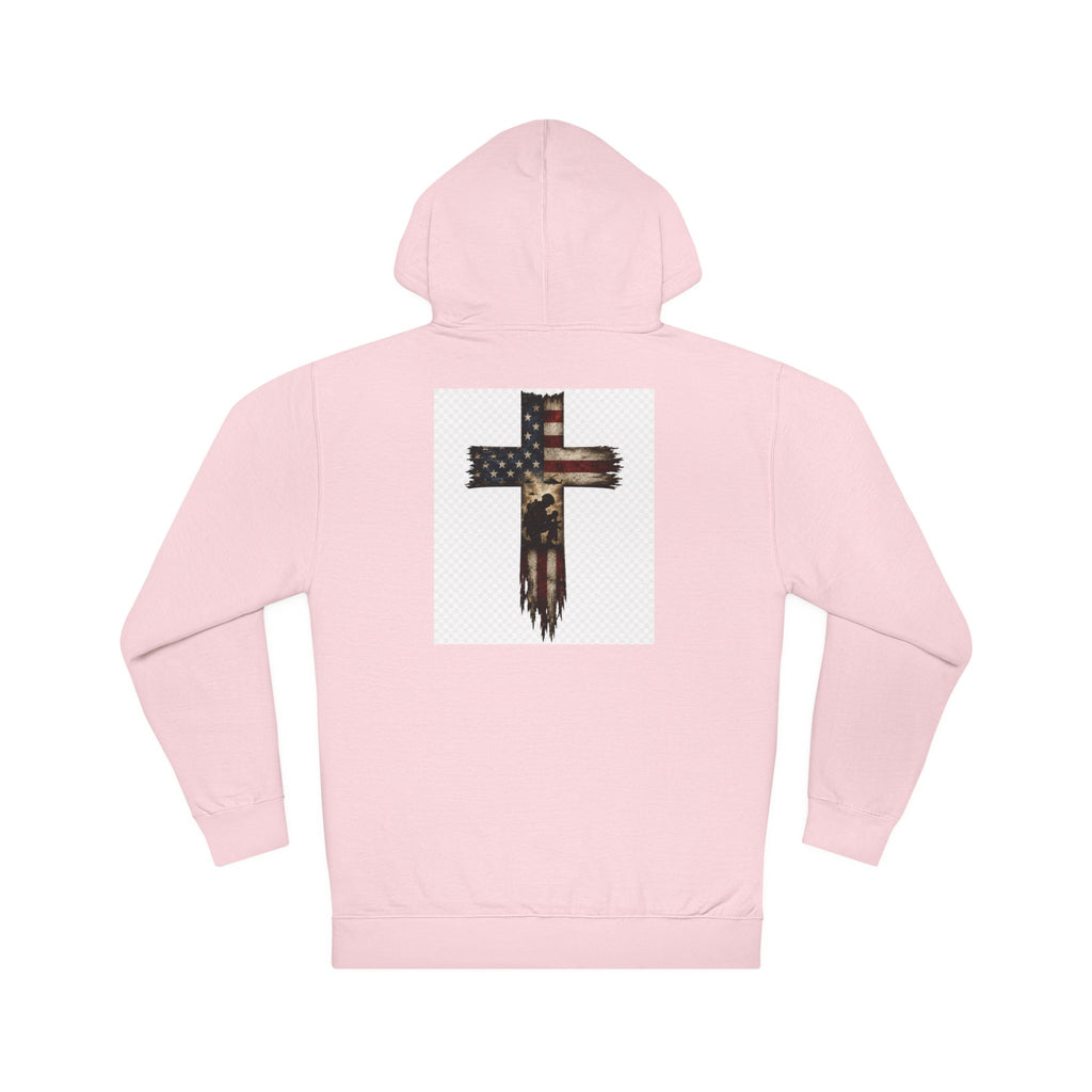 American Flag Cross Hoodie — Patriotic Christian Pullover