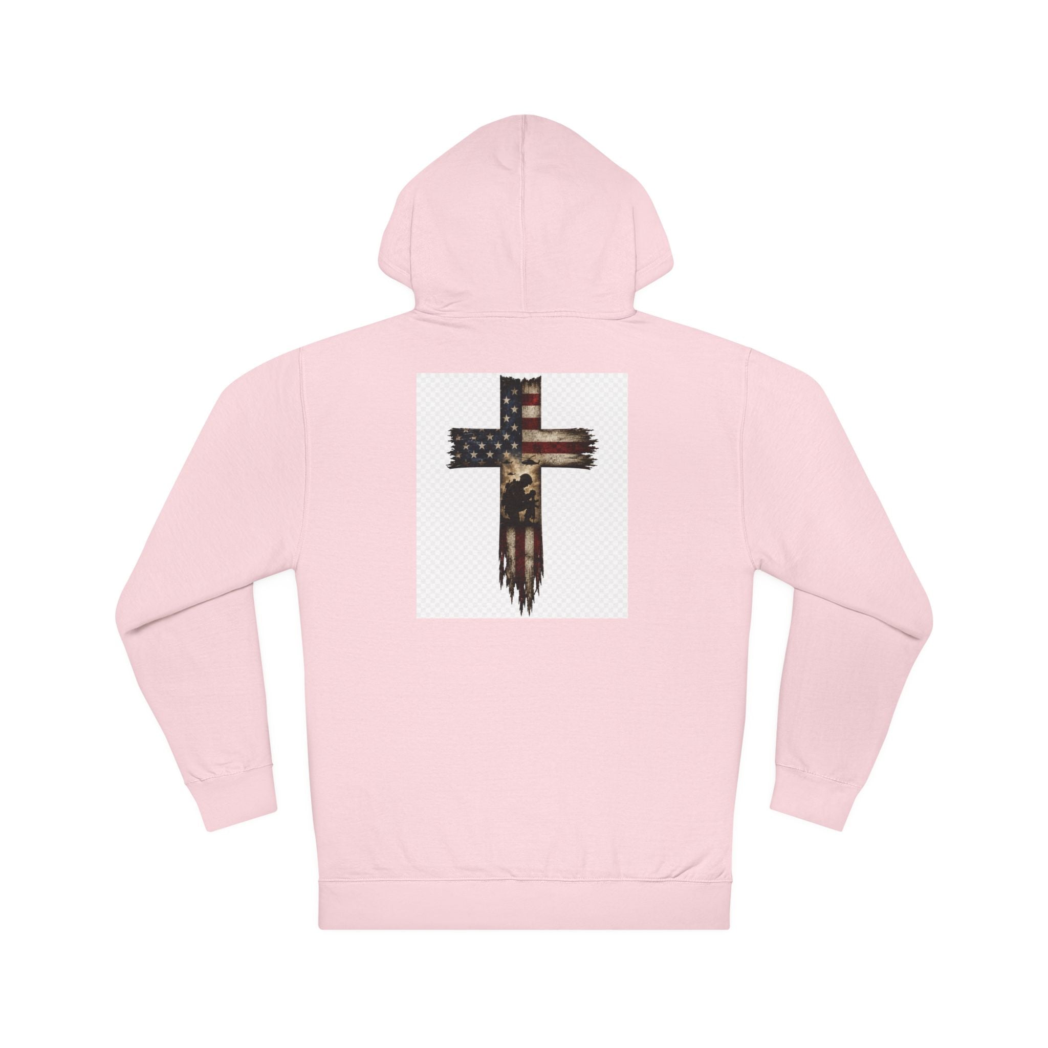 American Flag Cross Hoodie — Patriotic Christian Pullover
