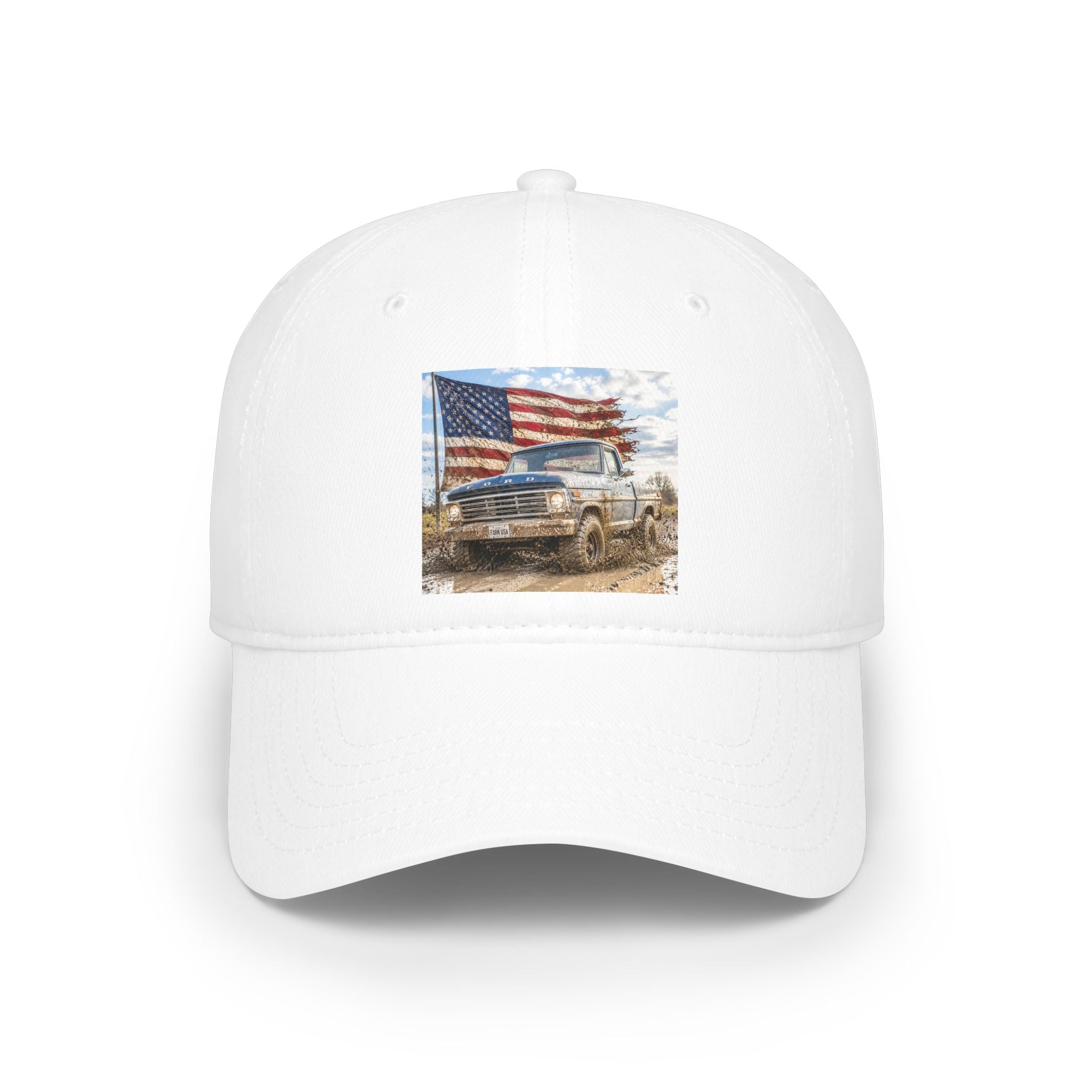 Patriotic Truck Baseball Cap — American Flag Off-Road Vintage Hat