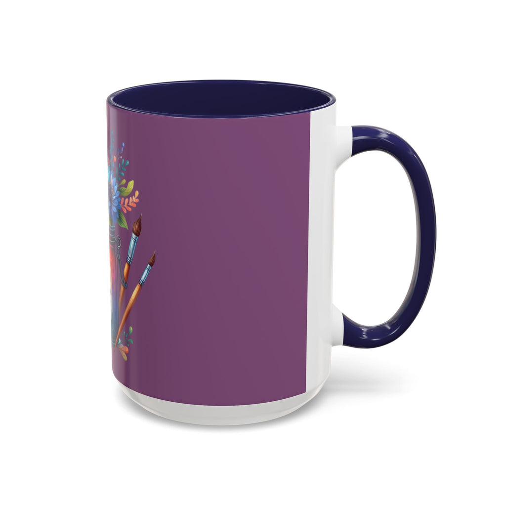 Faith & Love Floral Accent Coffee Mug — Colorful Candle Jar Design (11/15oz)