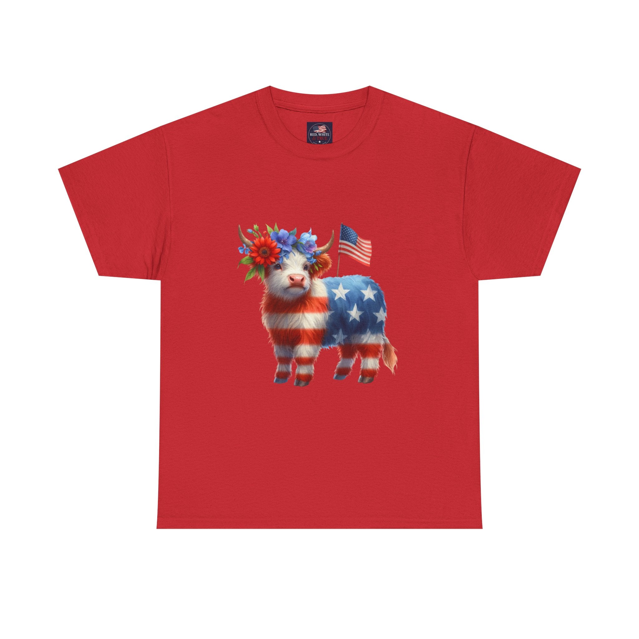 Patriotic American Flag Lamb T-Shirt — Cute Fourth of July Farm Animal Tee