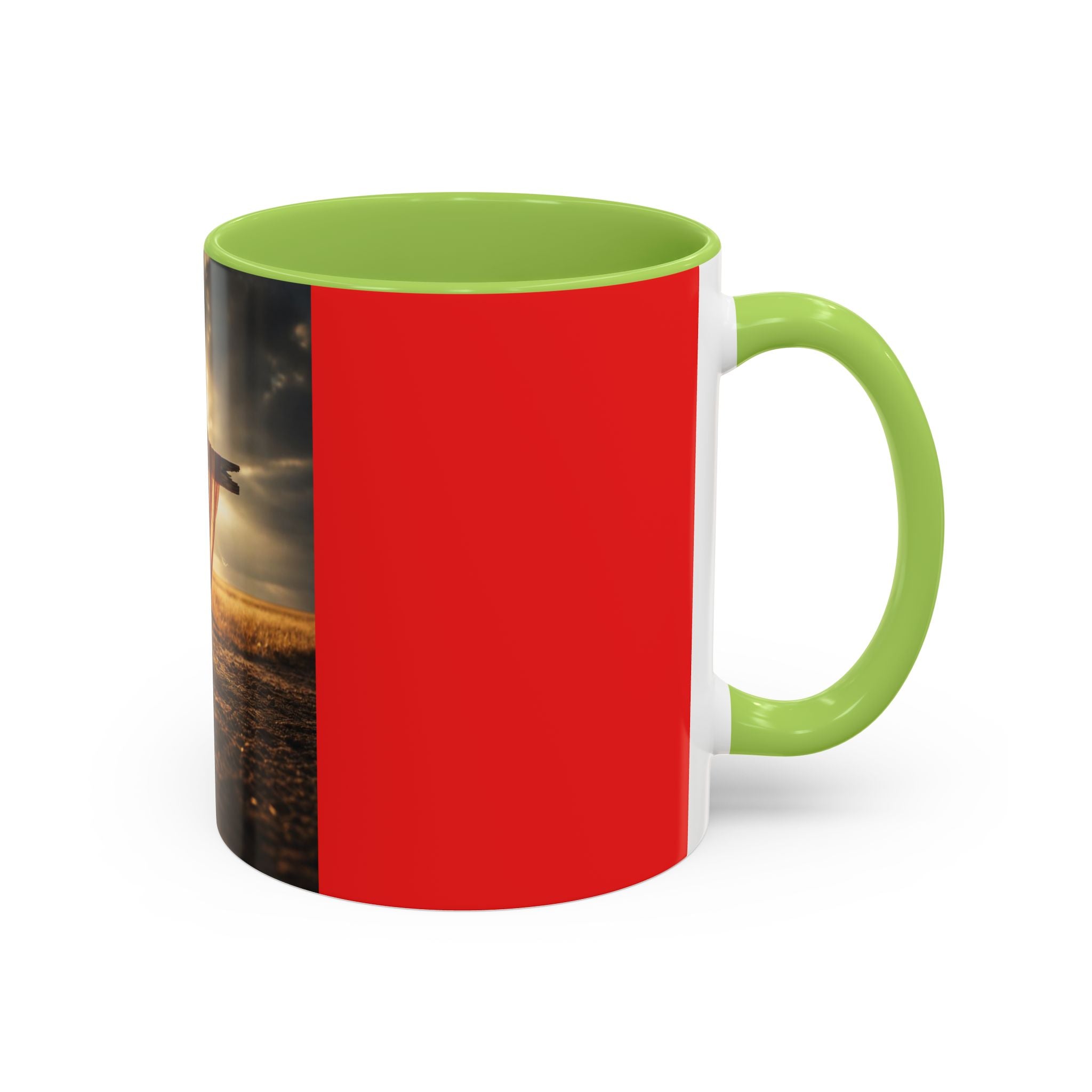 Patriotic Cross Coffee Mug – American Flag Christian Faith 11/15oz Accent Mug