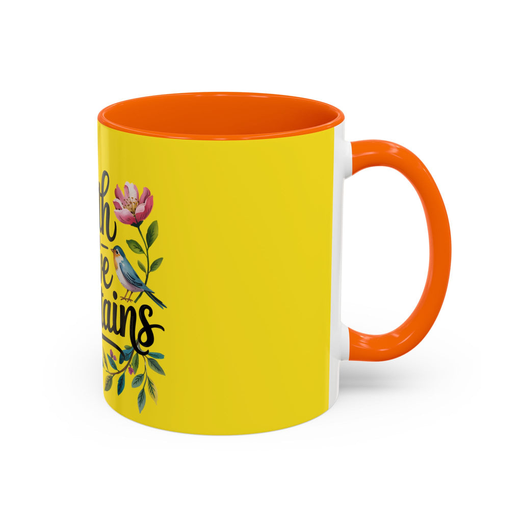 Faith Can Move Mountains Accent Coffee Mug – Inspirational Christian Tea Cup