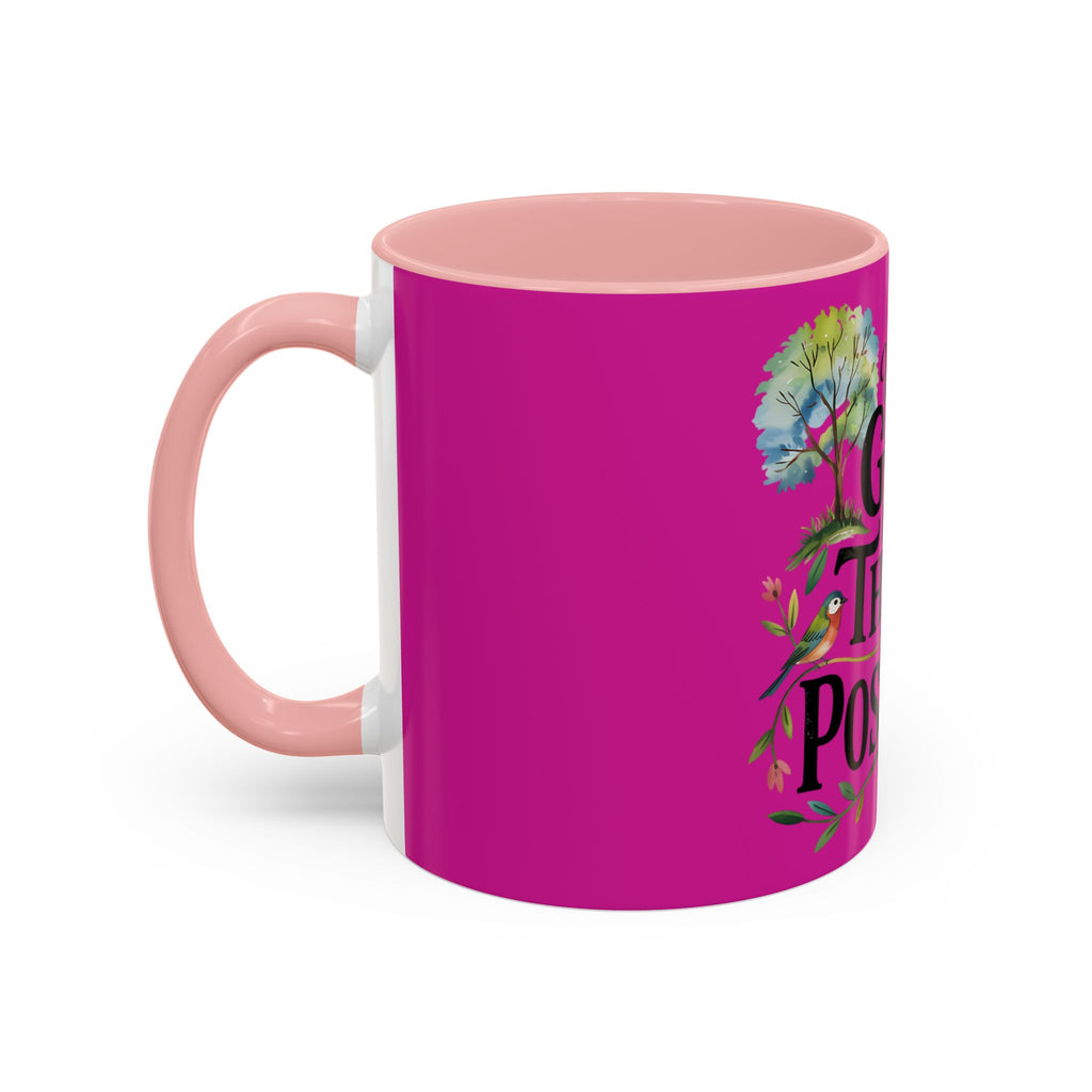 Inspirational Coffee Mug — "With God All Things Are Possible" Floral Accent