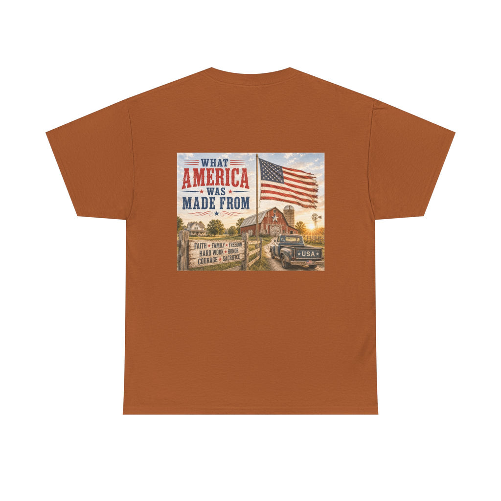 Vintage 'What America Was Made From' Tee - Patriotic Americana Graphic T-Shirt