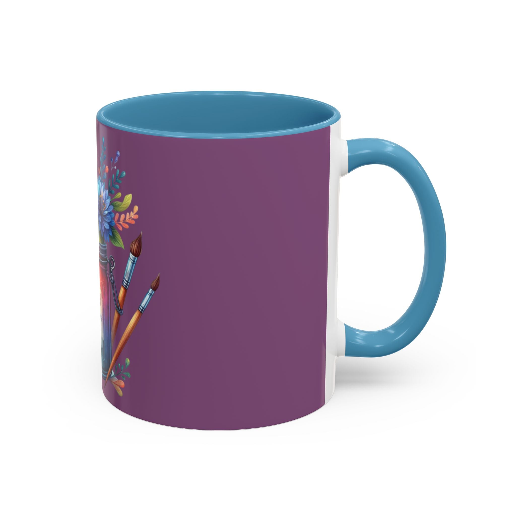 Faith & Love Floral Accent Coffee Mug — Colorful Candle Jar Design (11/15oz)