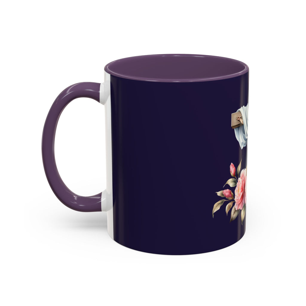 Easter Cross Coffee Mug — Floral Crucifix Accent Mug (11/15 oz)