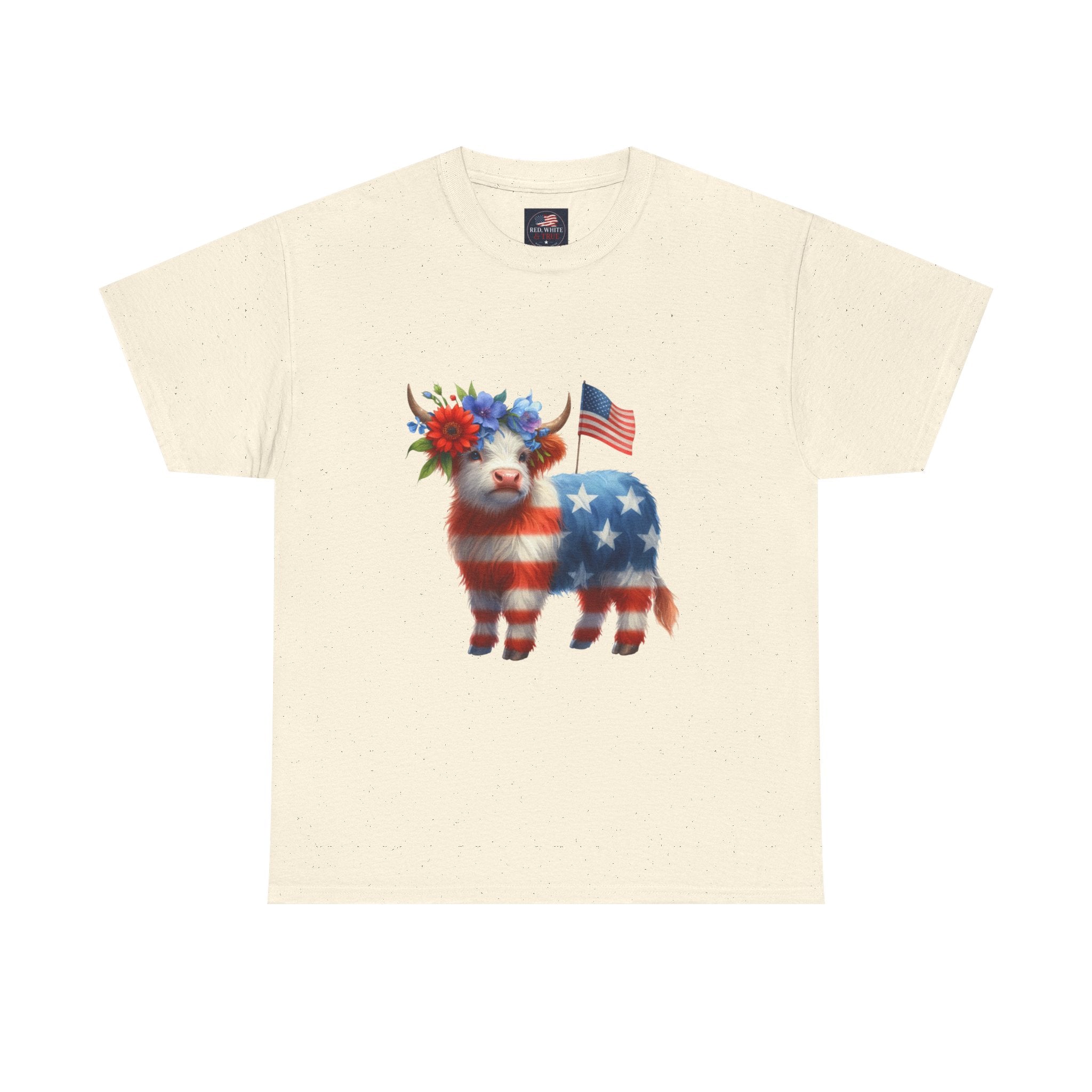 Patriotic American Flag Lamb T-Shirt — Cute Fourth of July Farm Animal Tee