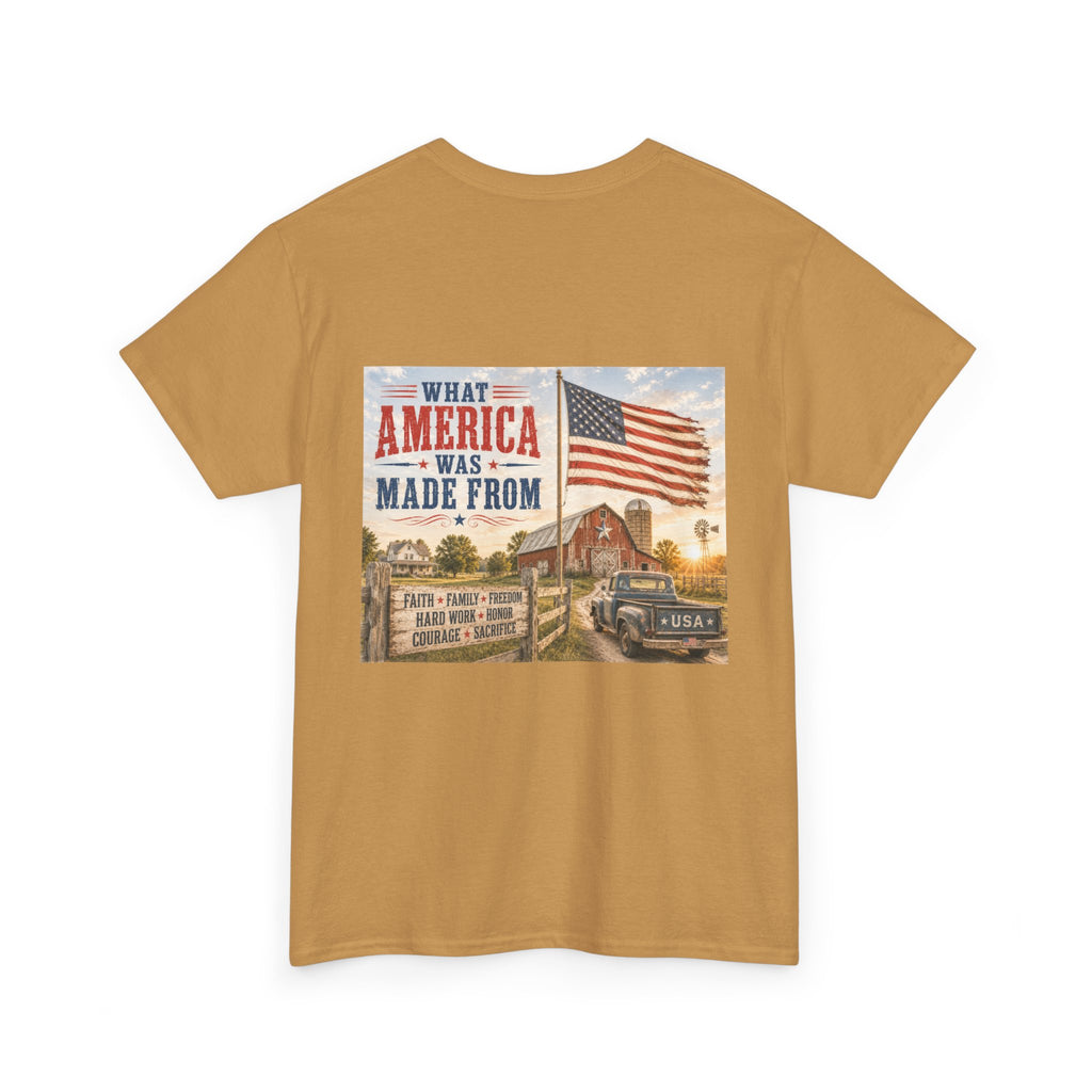 Vintage 'What America Was Made From' Tee - Patriotic Americana Graphic T-Shirt