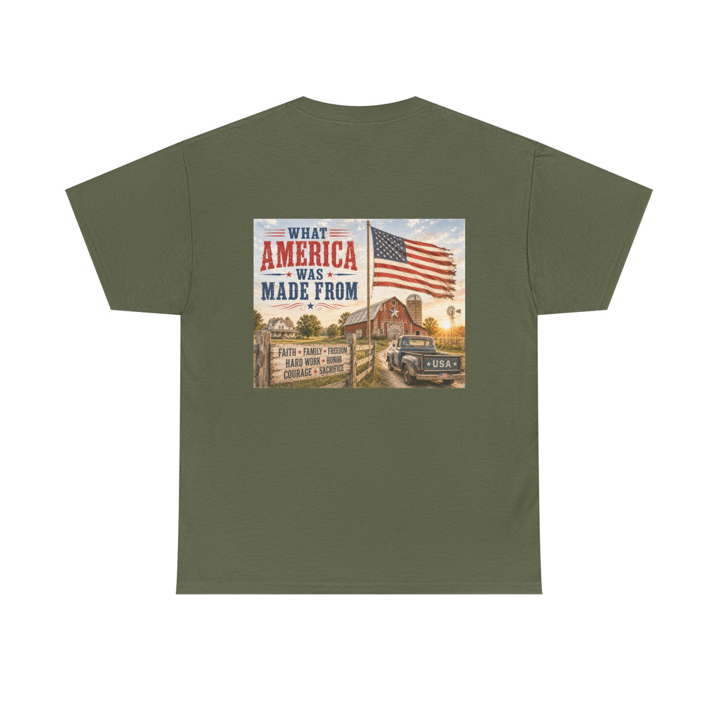 Vintage 'What America Was Made From' Tee - Patriotic Americana Graphic T-Shirt