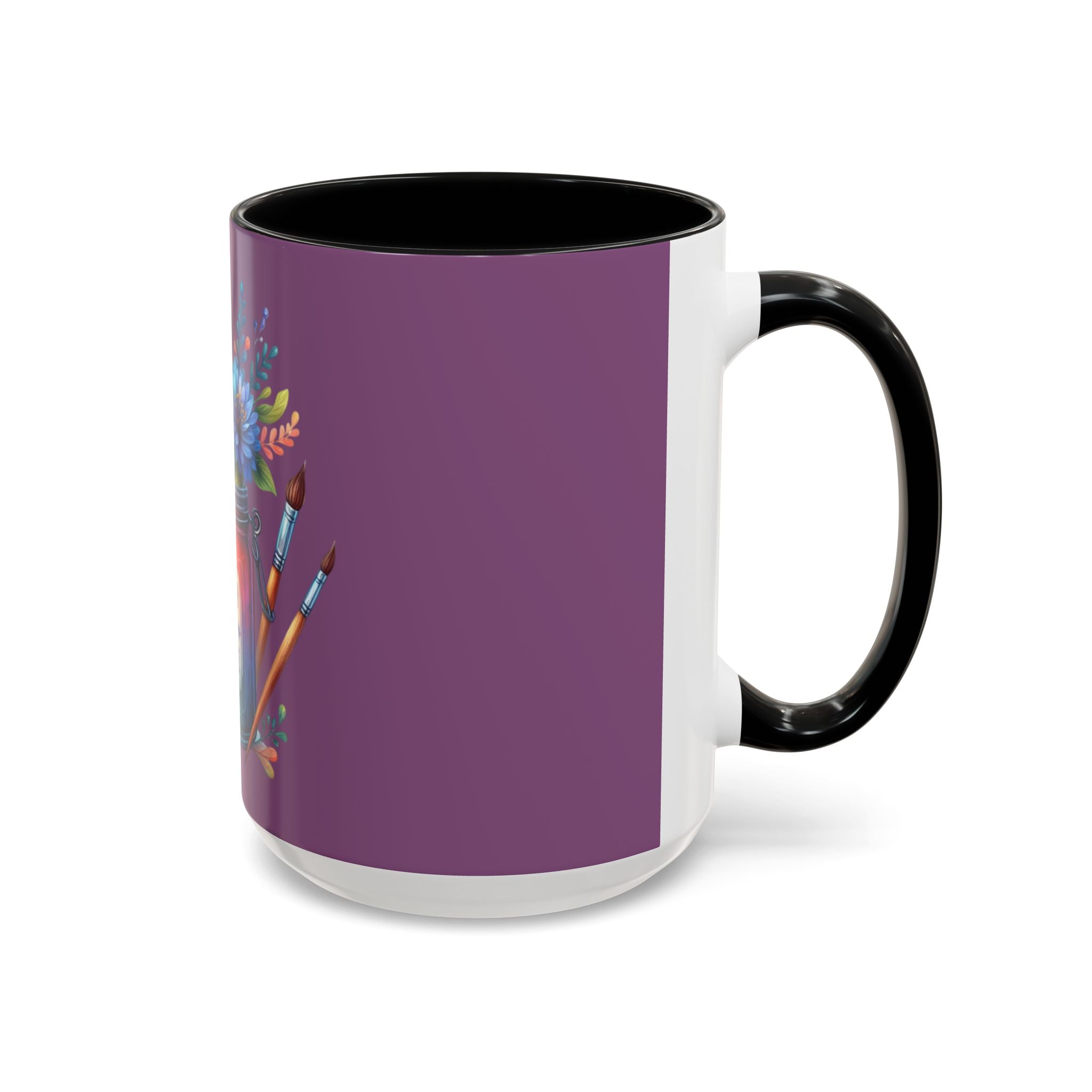Faith & Love Floral Accent Coffee Mug — Colorful Candle Jar Design (11/15oz)