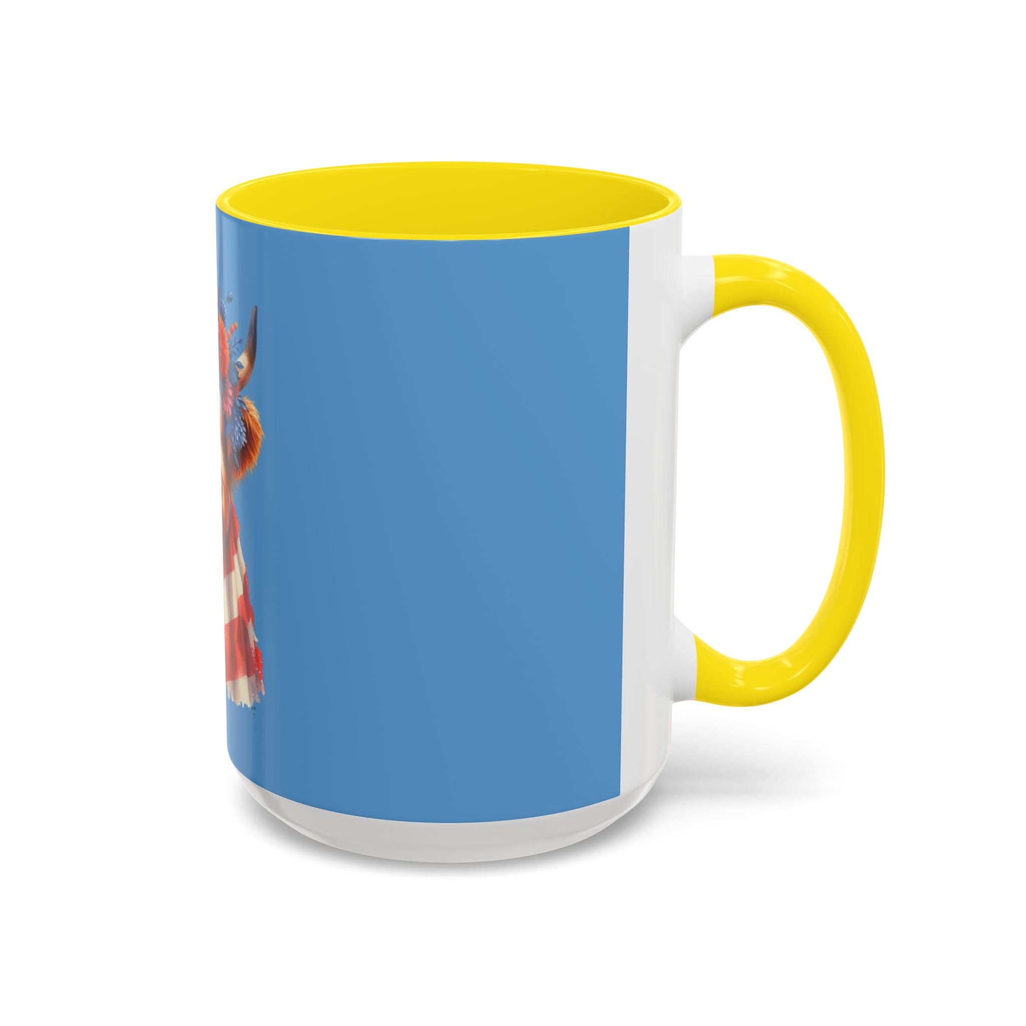Patriotic Highland Cow Accent Coffee Mug – 11/15oz