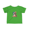 Patriotic Kitty Infant Tee — American Flag Cat Baby Shirt